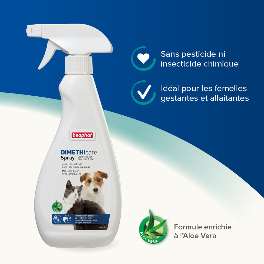 DIMÉTHICARE Spray Stop Parasites pour Chien et Chat - 500ml