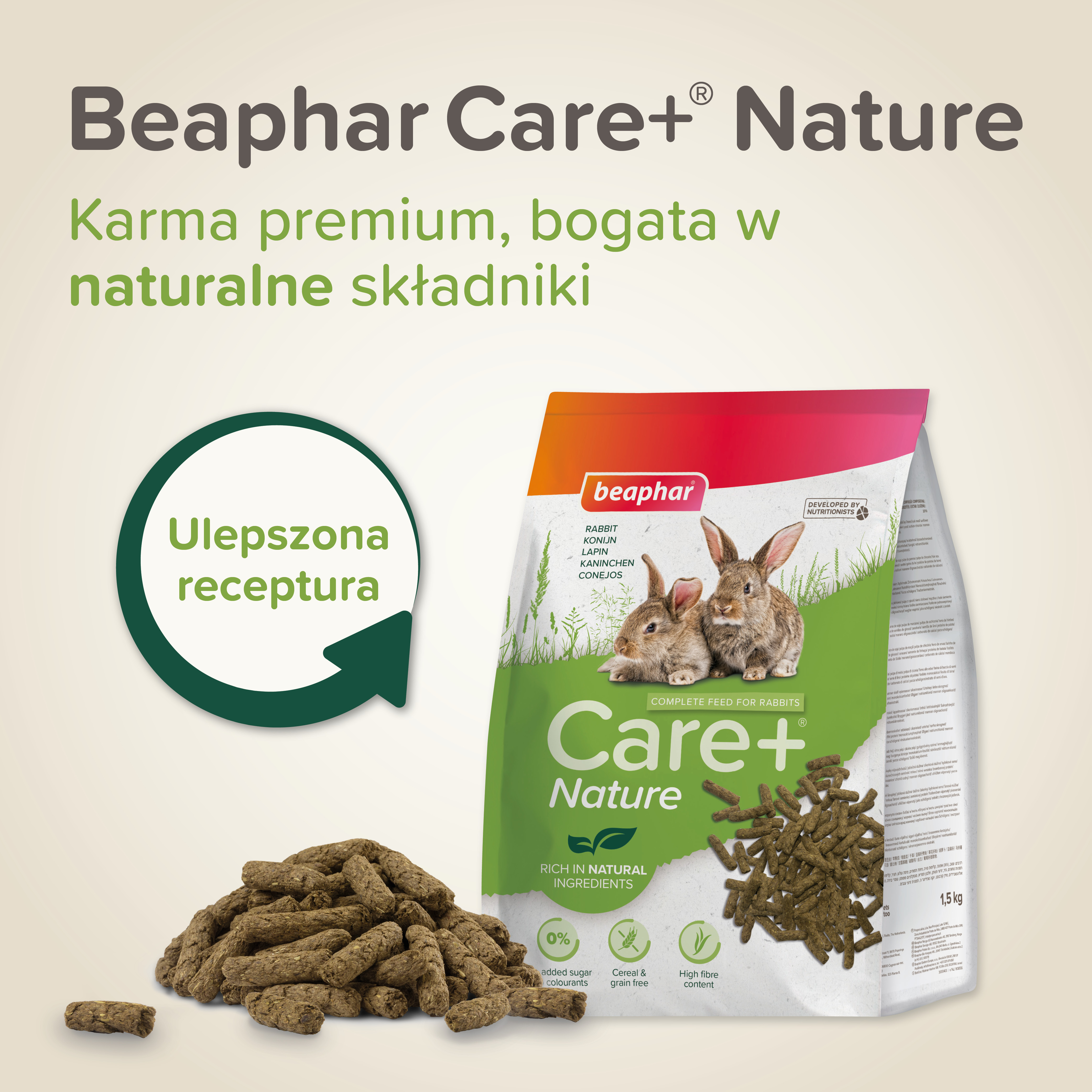 Care+ Nature karma dla królików 1,5 kg