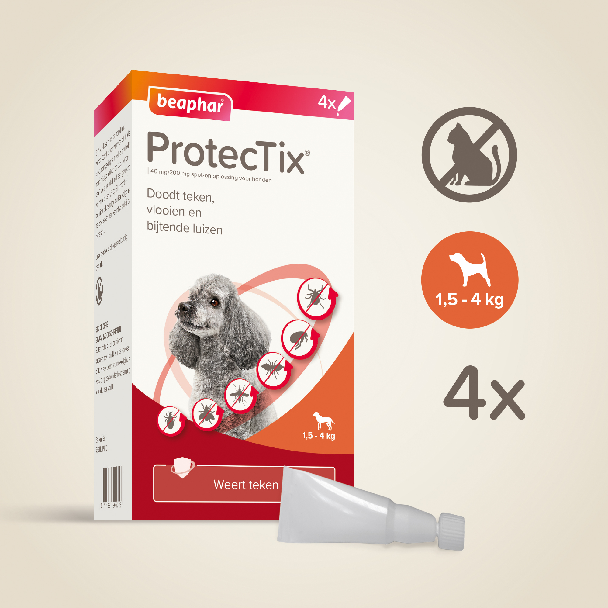 Beaphar ProtecTix® hond tot 4kg 4 pipetten