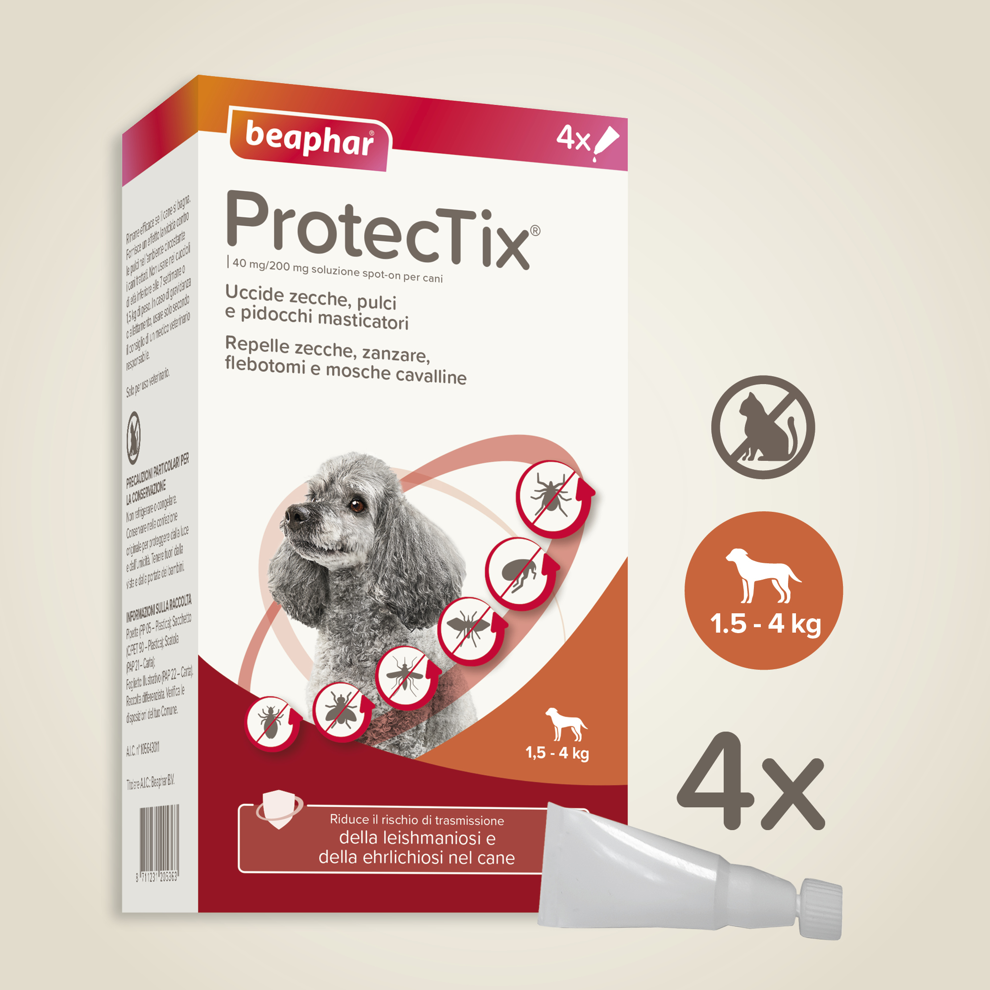 Beaphar ProtecTix Cane Molto Piccolo 4 pip.