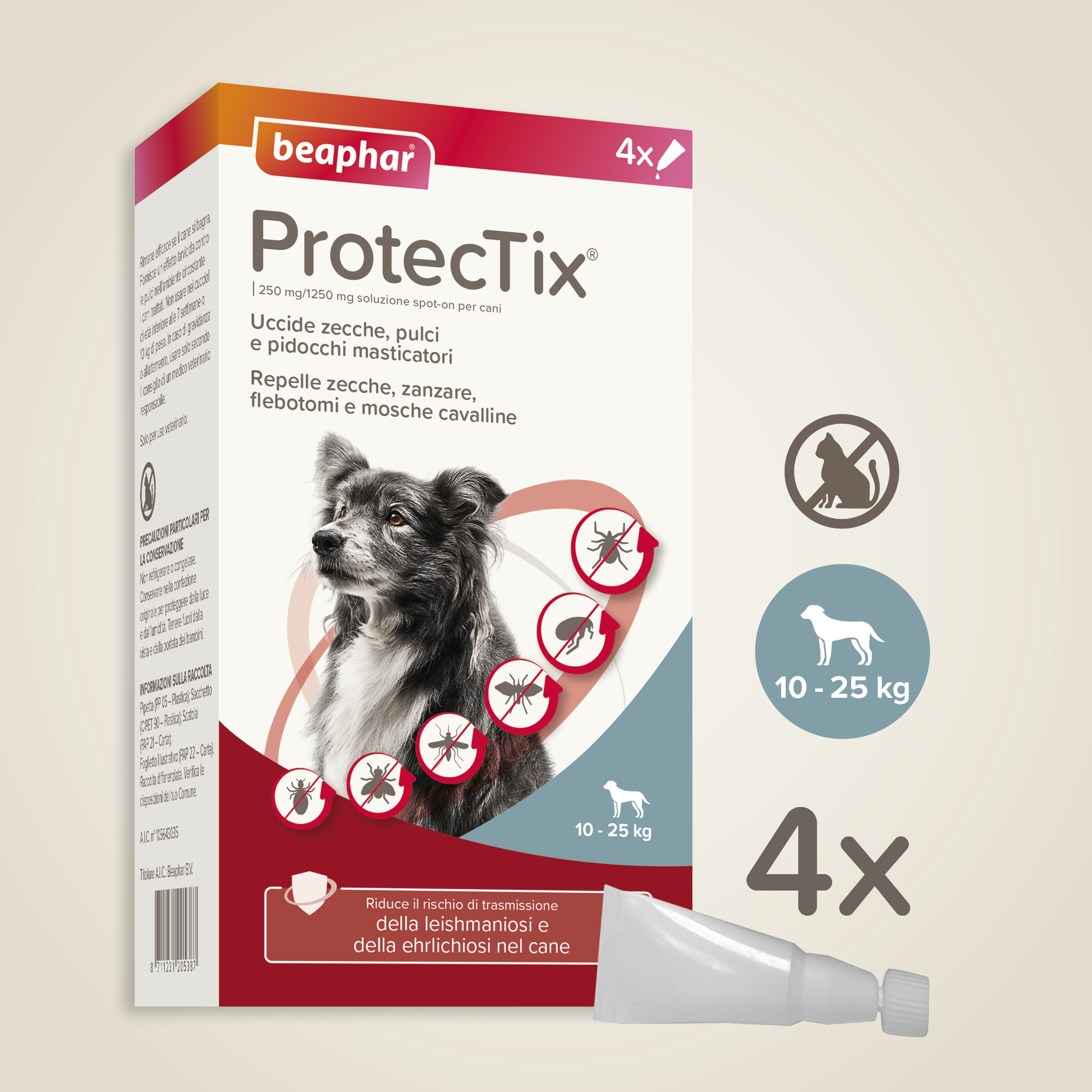 Beaphar ProtecTix Cane Medio 4 pip.
