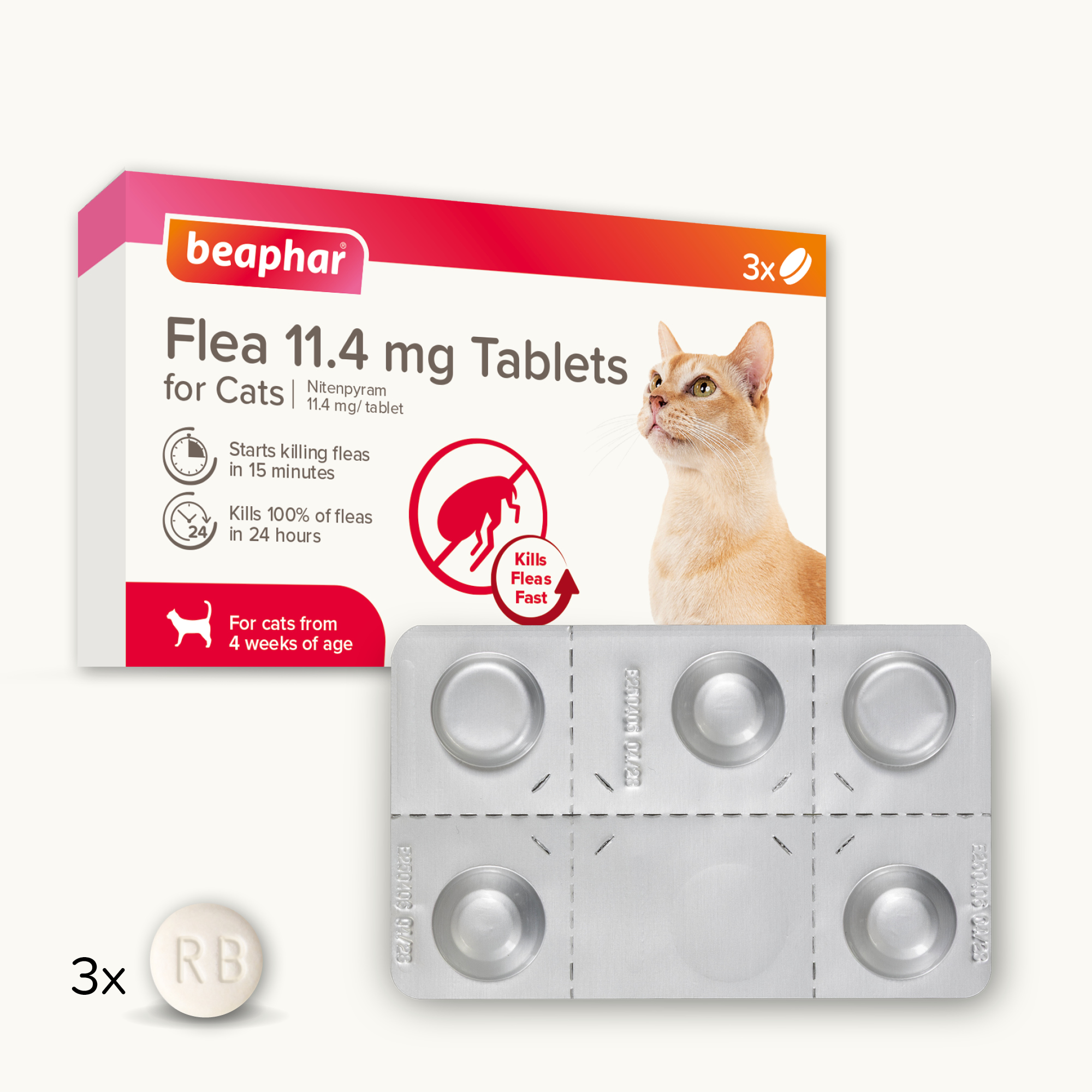Beaphar Flea Tablets for Cats – 3 tablets