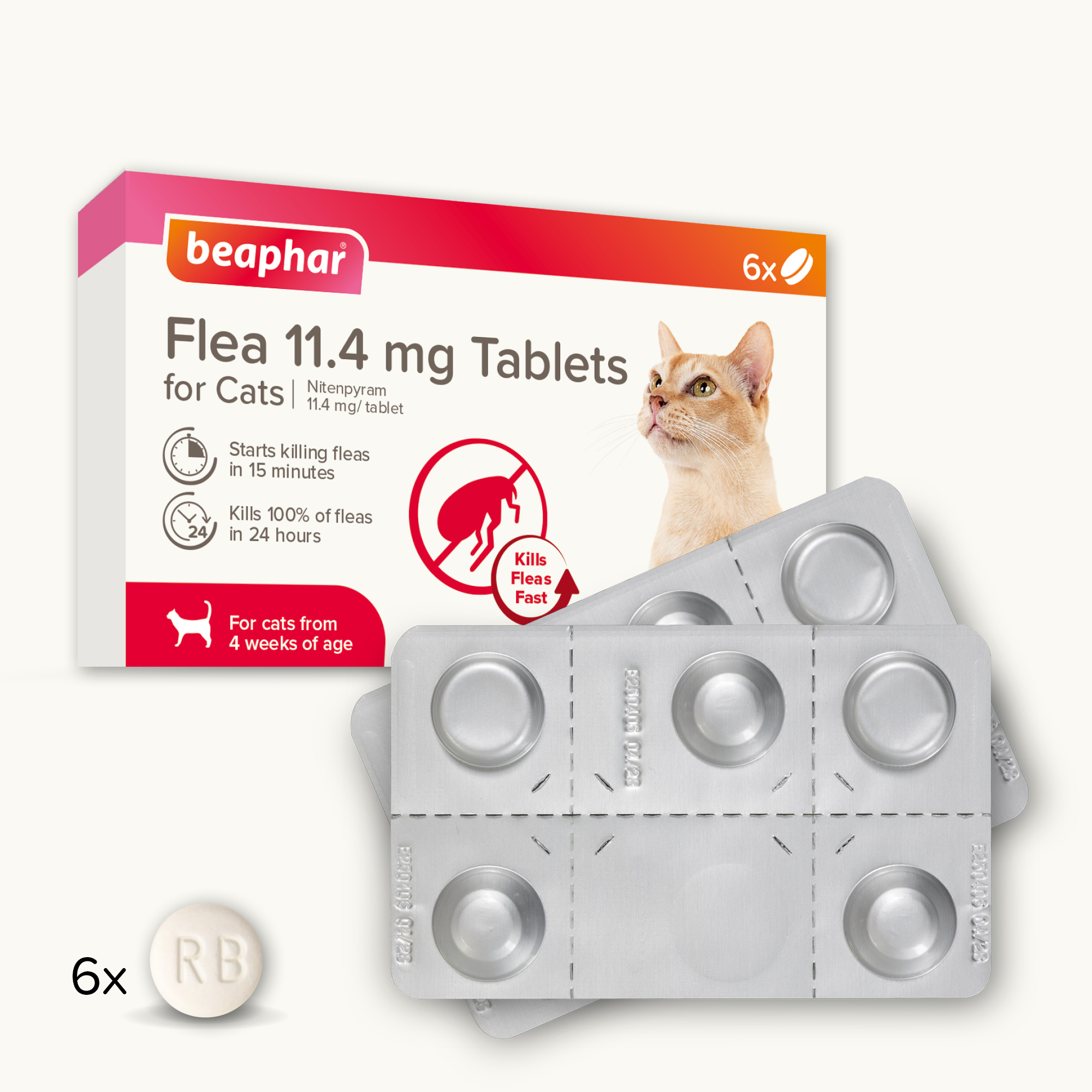 Beaphar Flea Tablets for Cats – 6 tablets