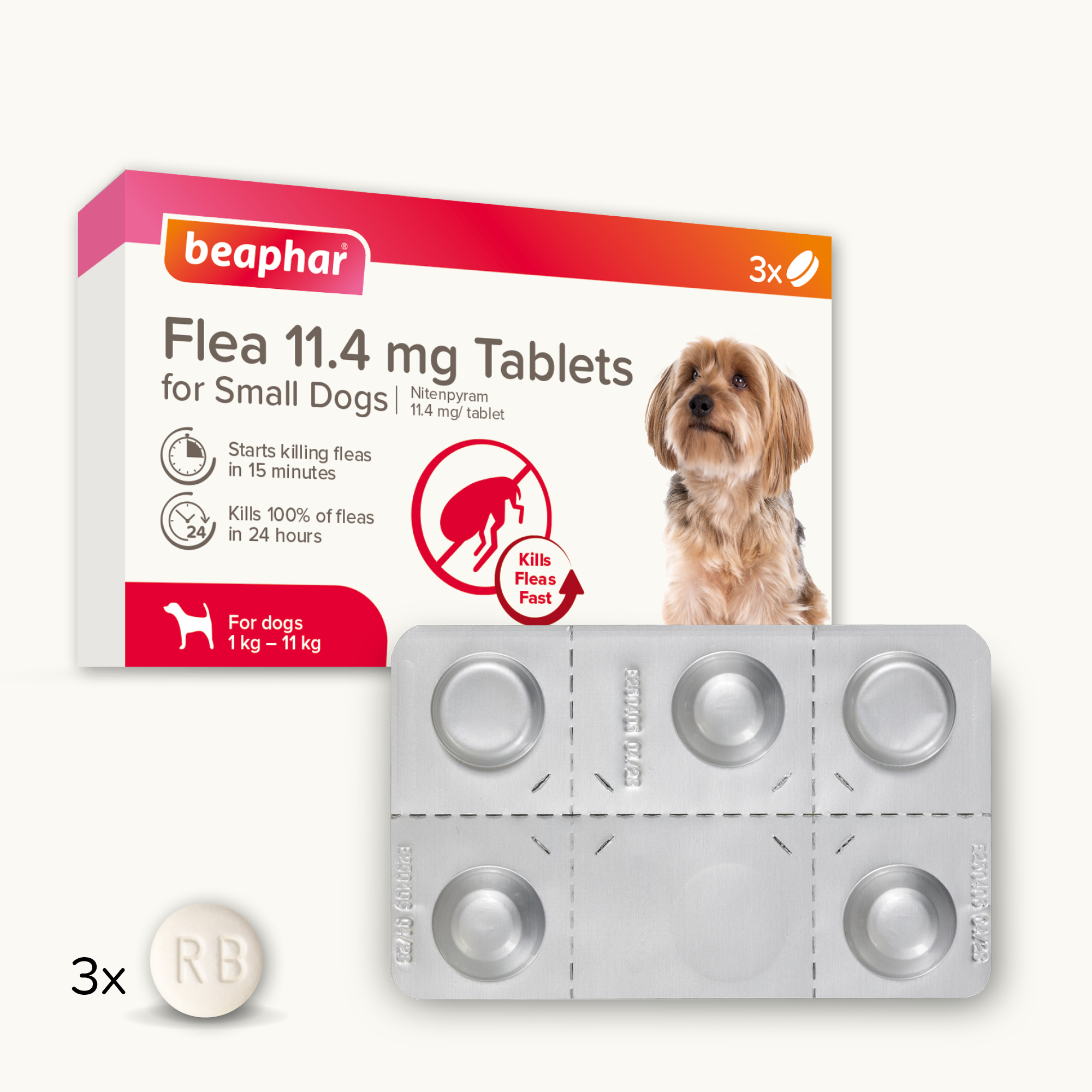 Beaphar Flea Tablets for Small Dogs – 3 tablets