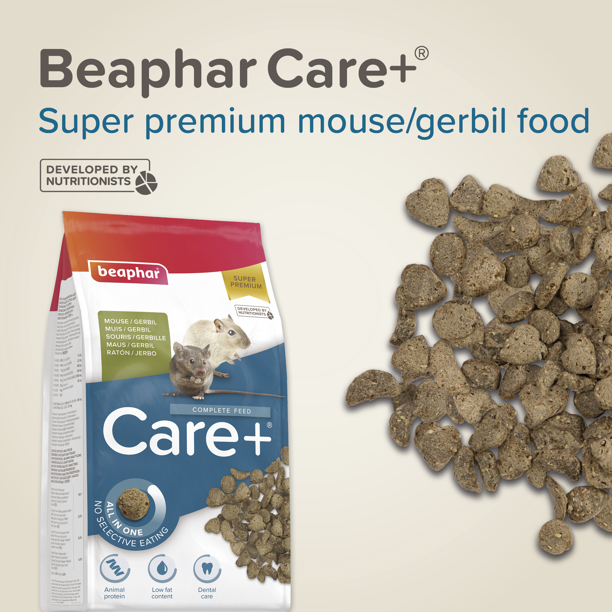 Beaphar CARE+® Mouse & Gerbil Food, 500g