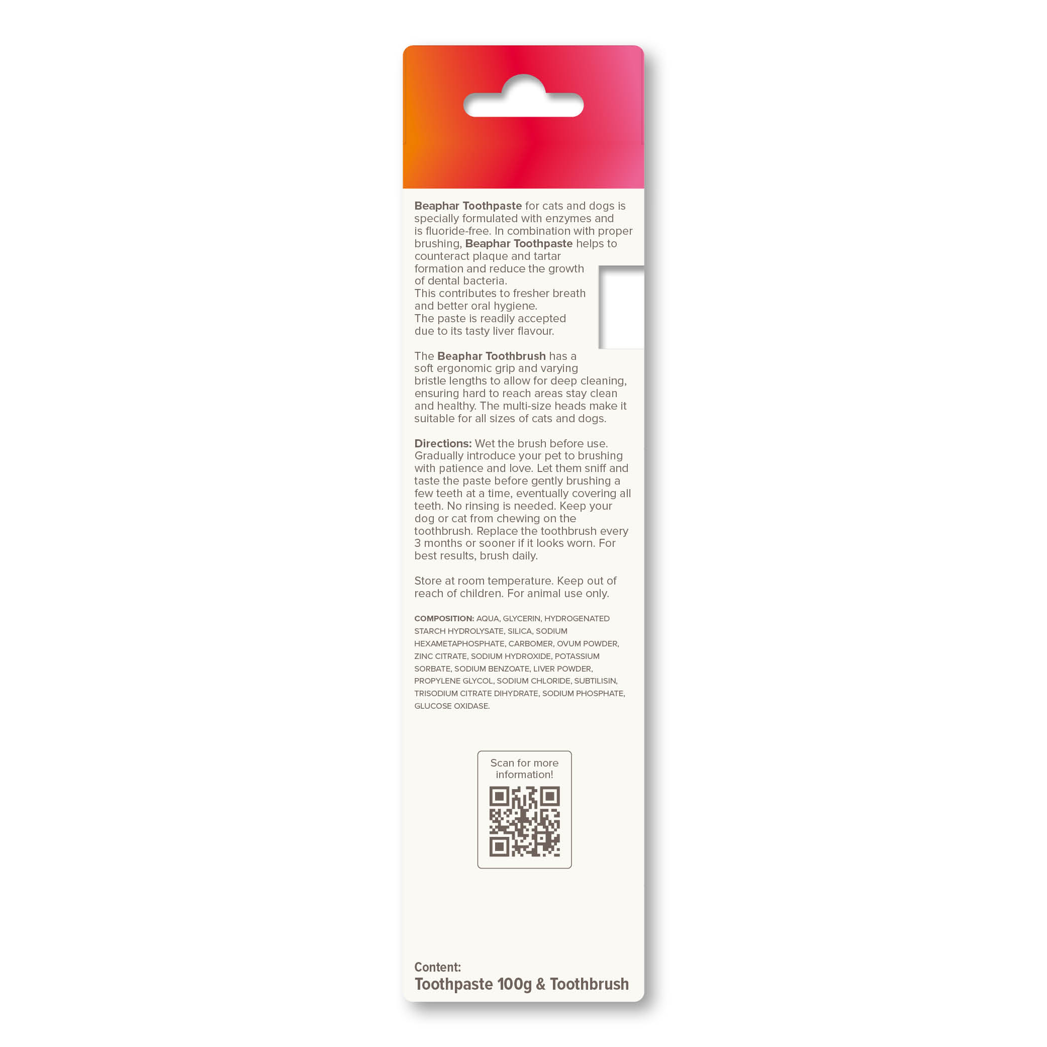Beaphar Toothbrush & Toothpaste Dental Care Kit for Cats and Dogs