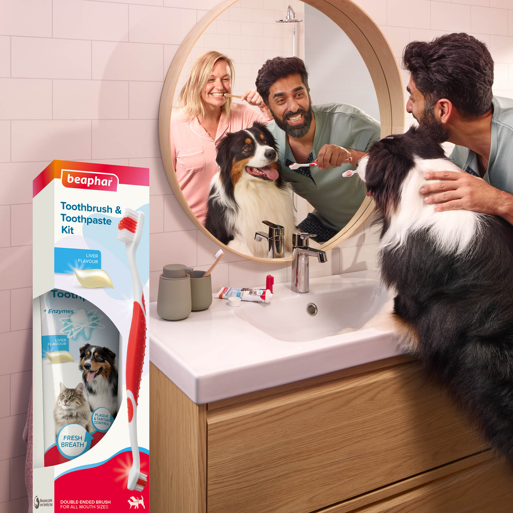 Beaphar Toothbrush & Toothpaste Dental Care Kit for Cats and Dogs