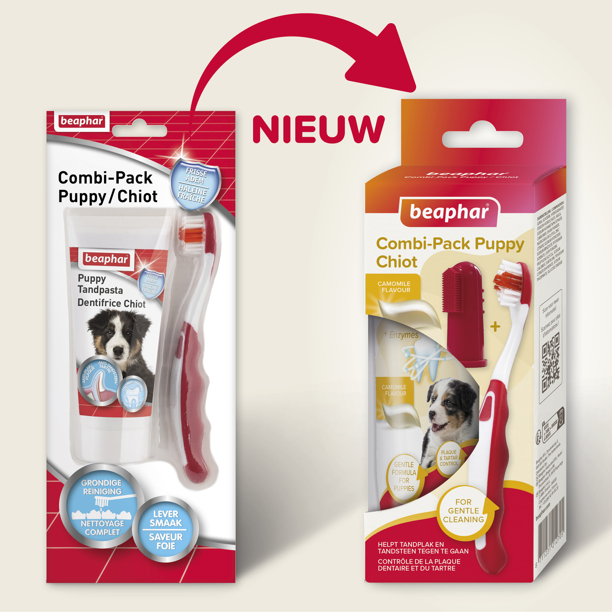 Combipack Puppy (tandpasta + 2 borstels)