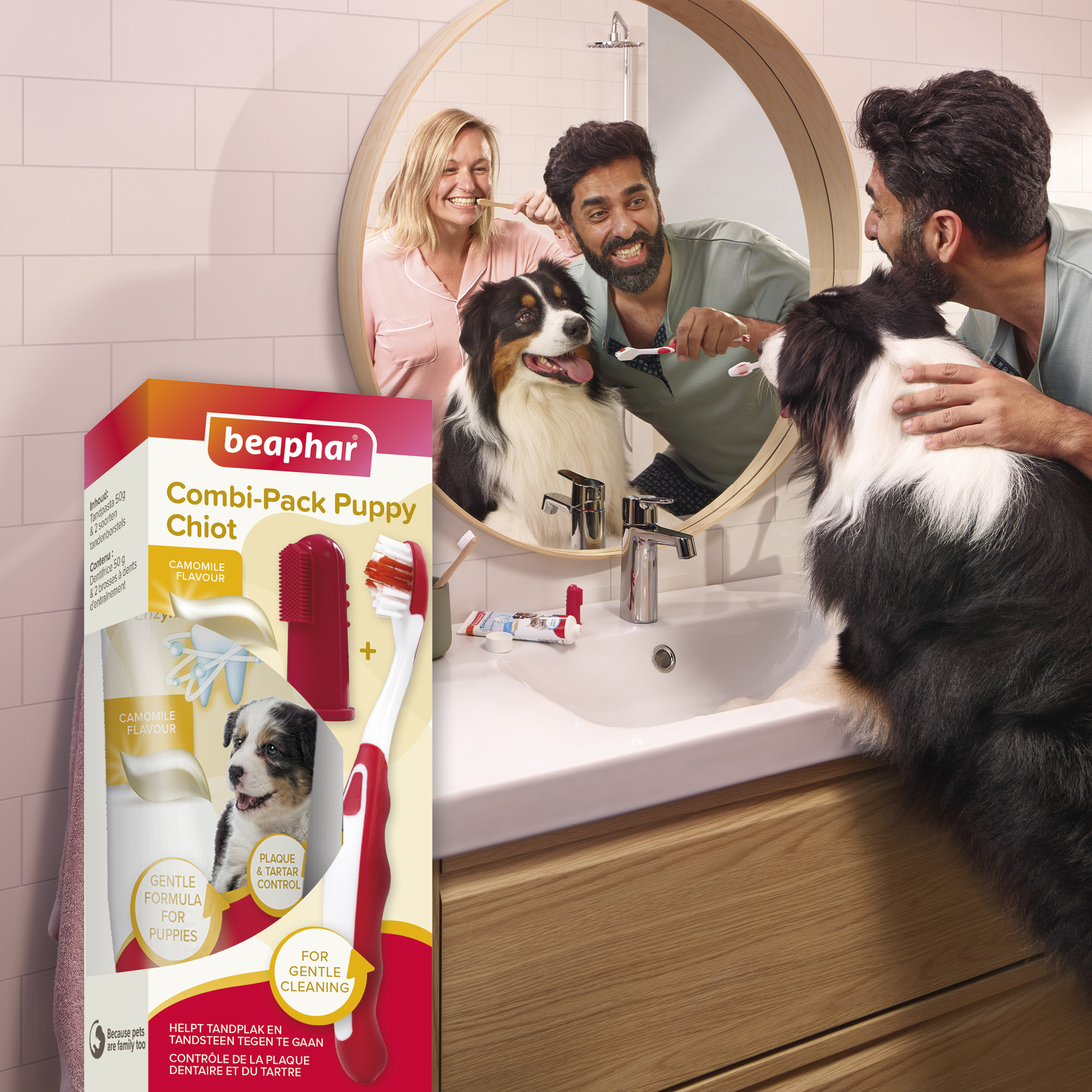 Combipack Puppy (tandpasta + 2 borstels)