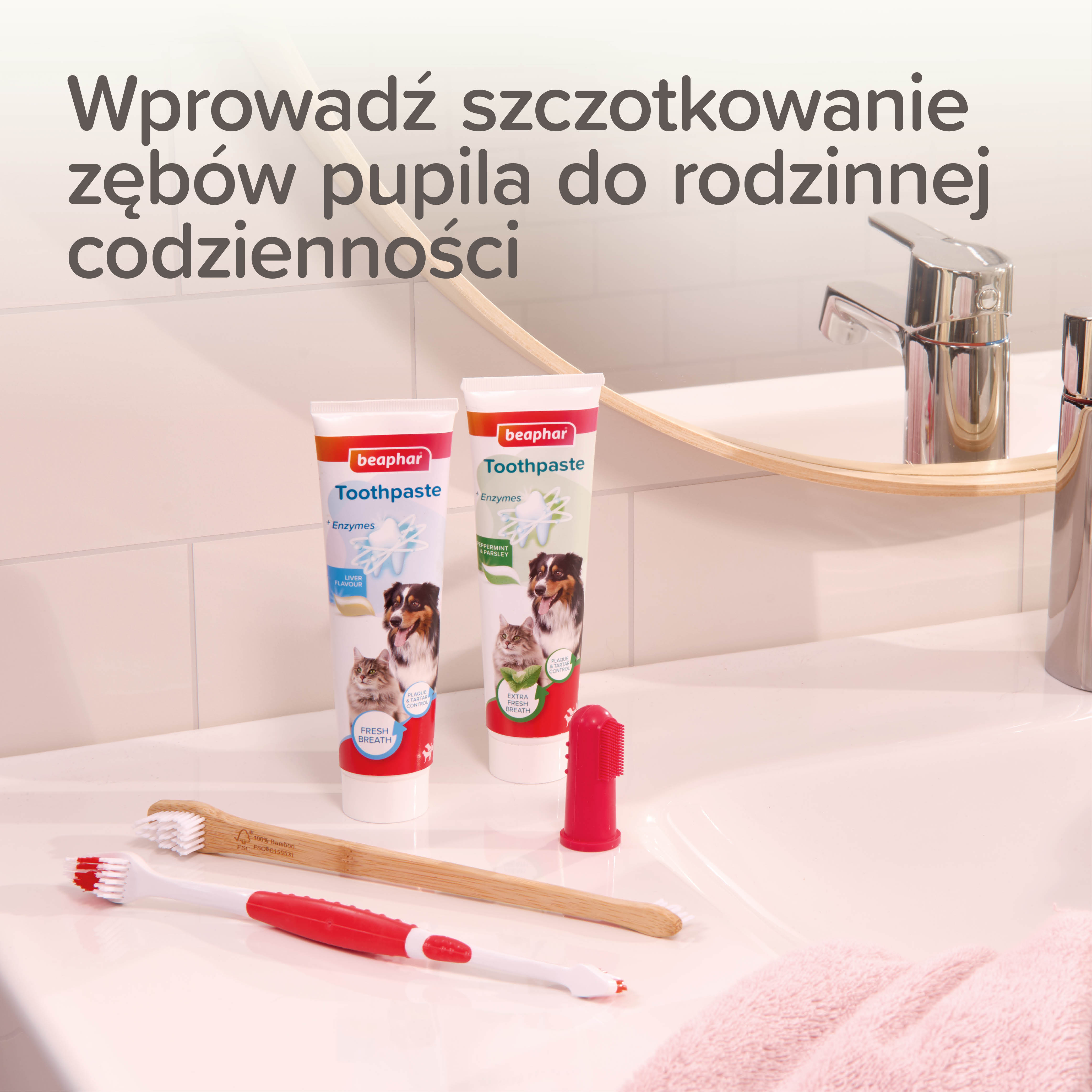 PUPPY DENTAL KIT - zestaw: pasta do zębów 50g + szczoteczka dla szczeniąt +szczoteczka naparstkowa