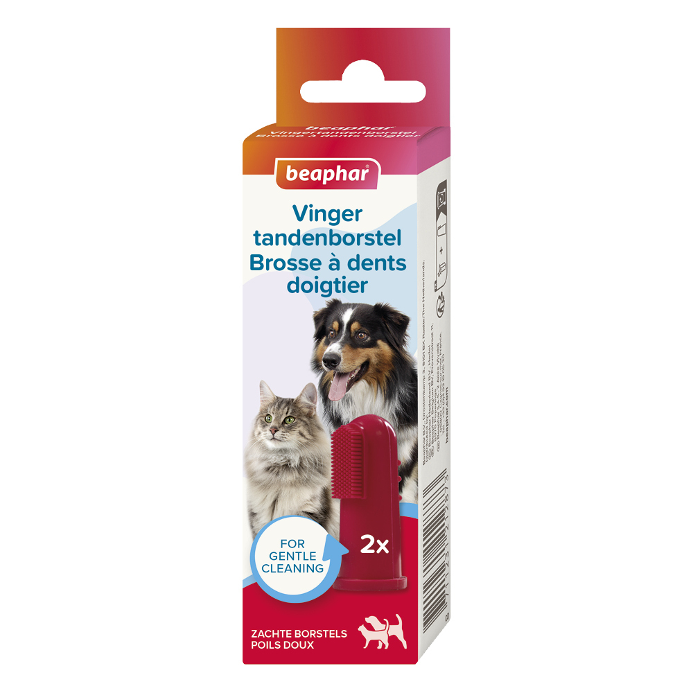 Brosse à dents doigtier pour chien et chat – 2 unités