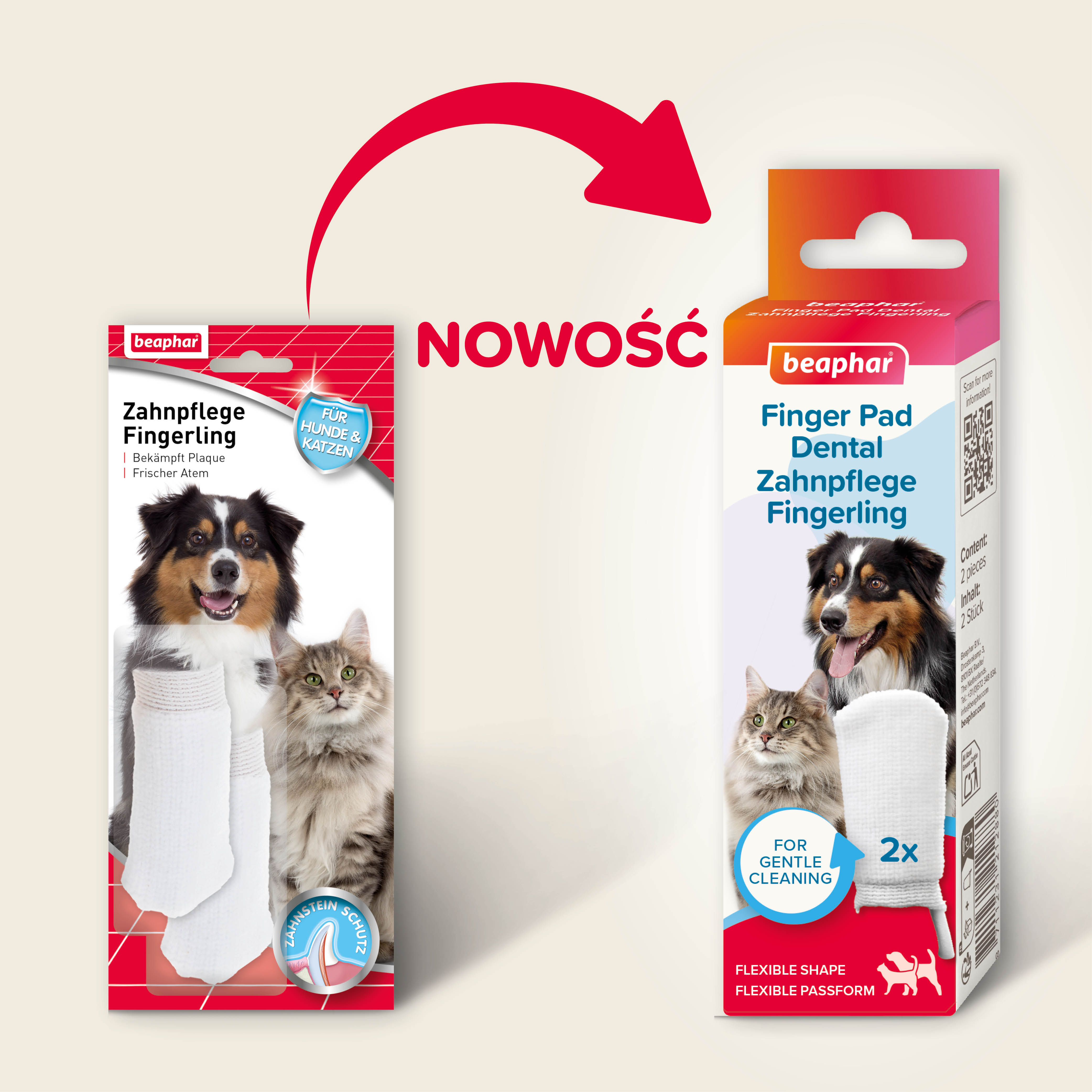 FINGERPAD DENTAL 2PC  - czyścik do zębów dla psa/ kota 2 szt.