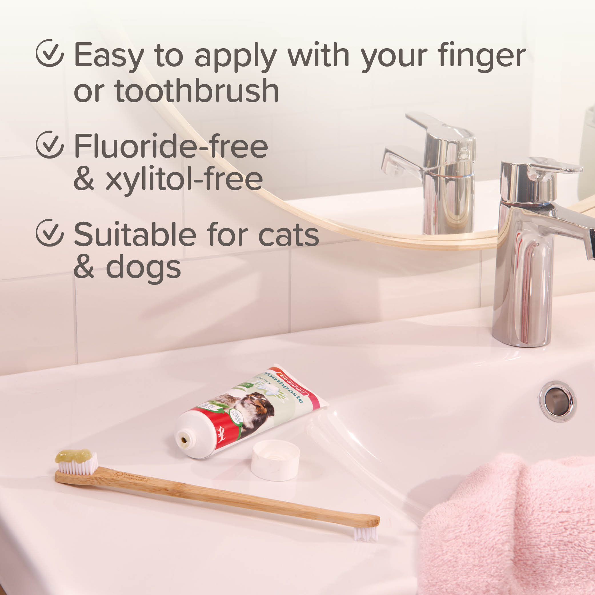 Beaphar Peppermint & Parsley Flavour Toothpaste with Enzymes for Cats and Dogs, 100g