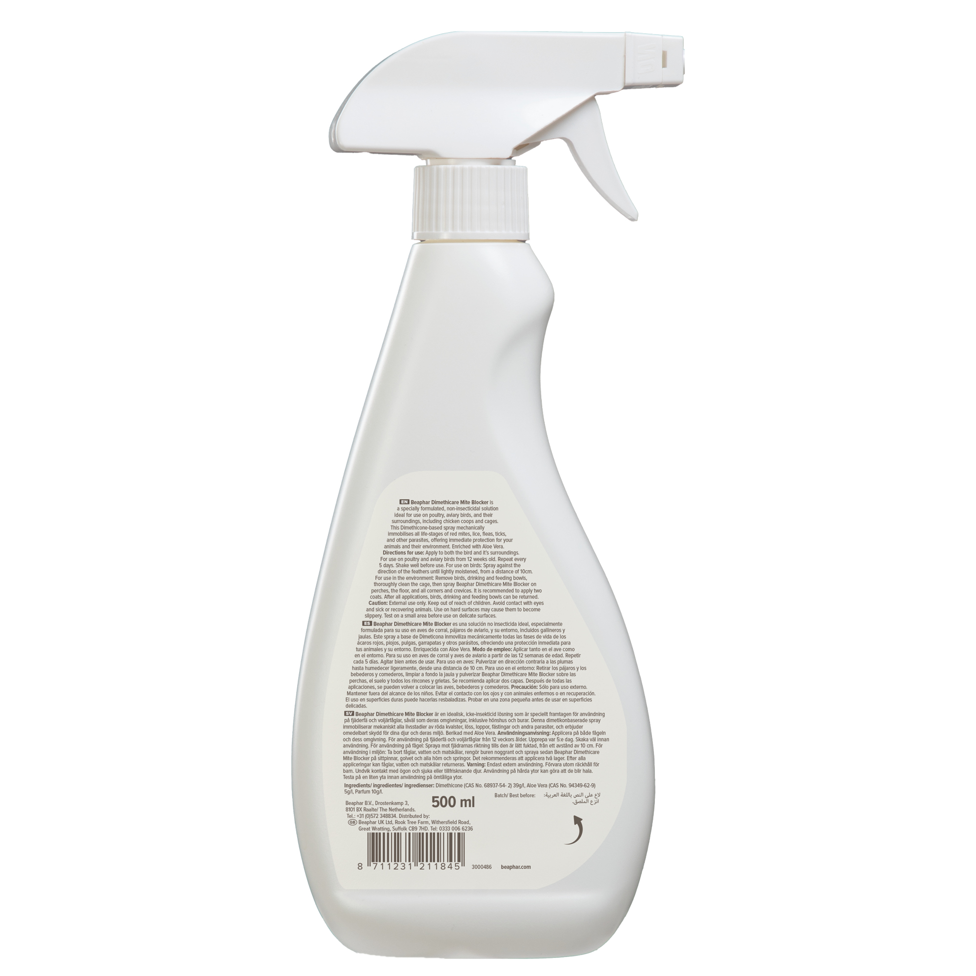 Beaphar DIMETHIcare Mite Blocker for Chickens & Aviary Birds & their Housing, 500ml