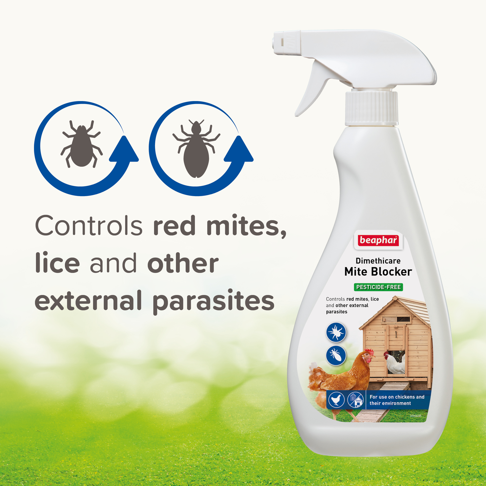 Beaphar DIMETHIcare Mite Blocker for Chickens & Aviary Birds & their Housing, 500ml