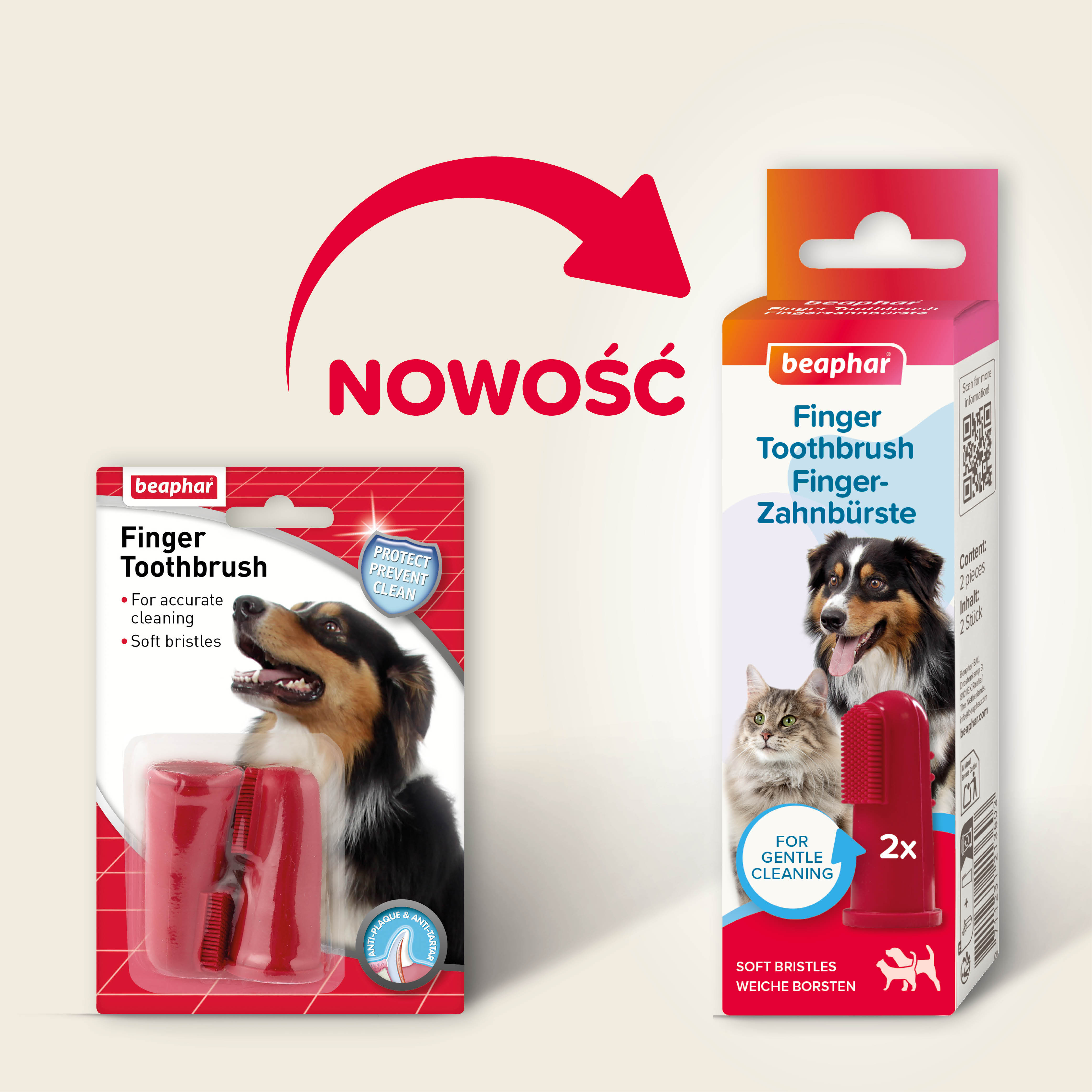 FINGER TOOTHBRUSH 2 SZT - szczoteczka do zębów naparstkowa dla kotów i psów