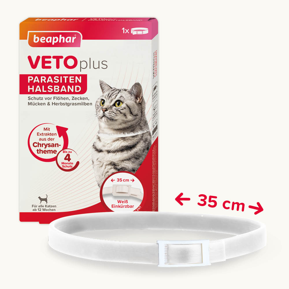 VETOplus Parasiten Halsband Weiß 35cm, Katze