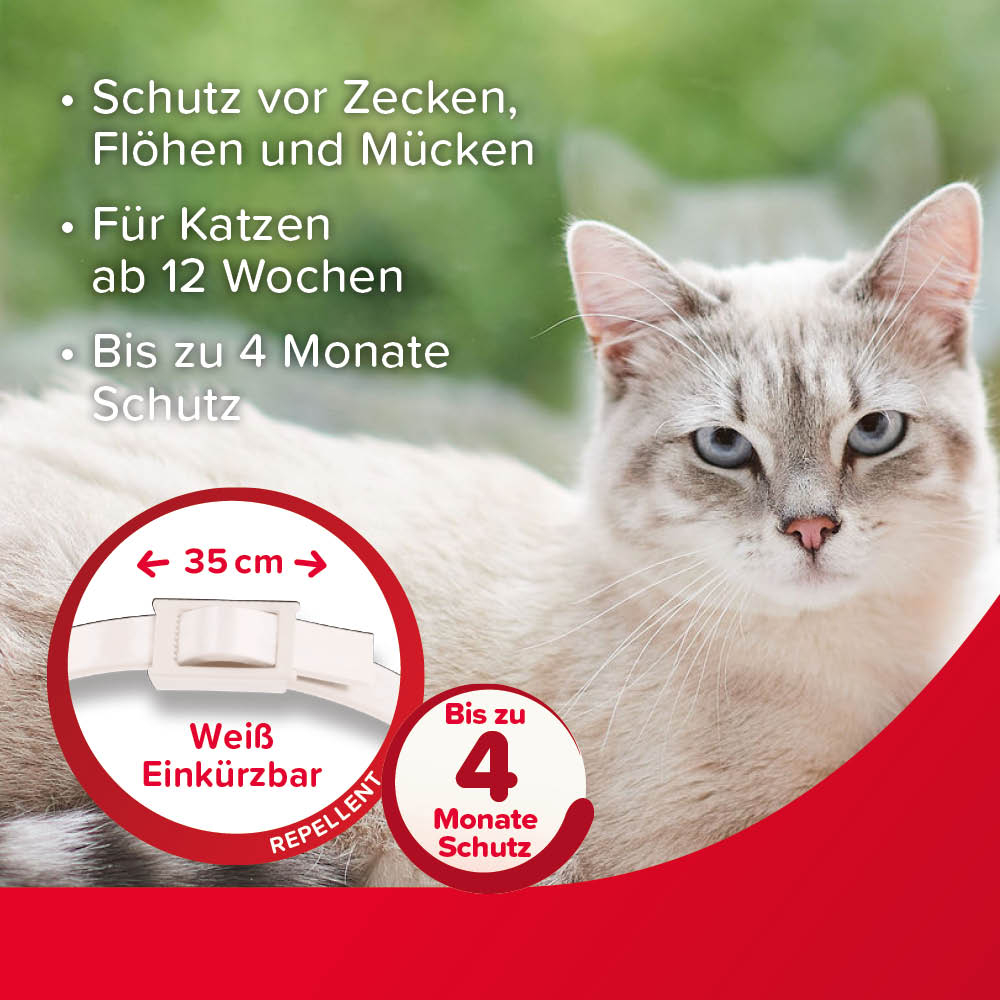 VETOplus Parasiten Halsband Weiß 35cm, Katze