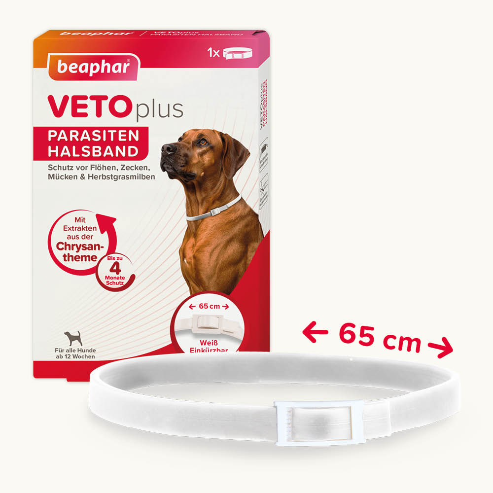 VETOplus Parasiten Halsband Weiß 65cm, Hund