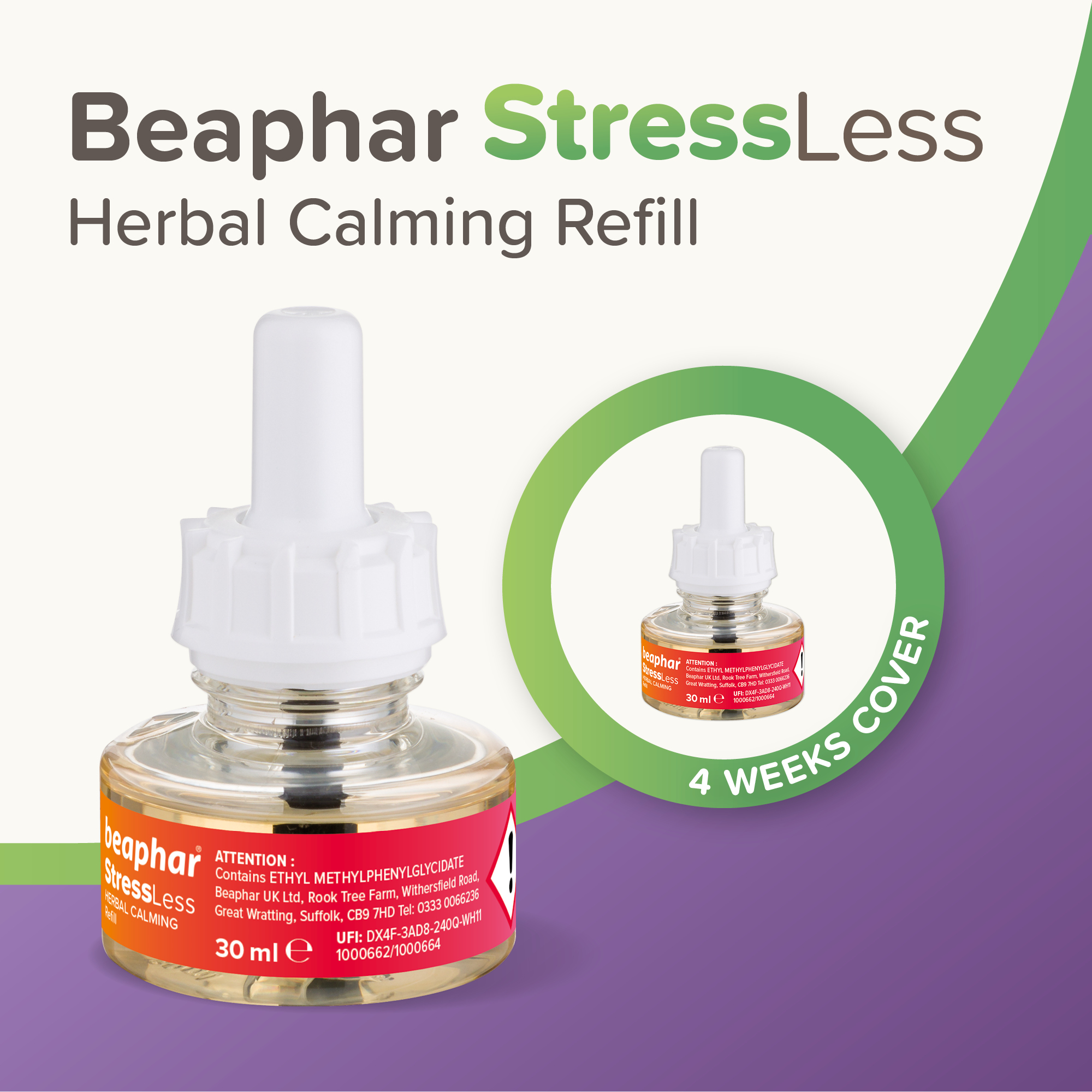 Beaphar StressLess Herbal Calming Diffuser Refill For Cats & Dogs, 30ml