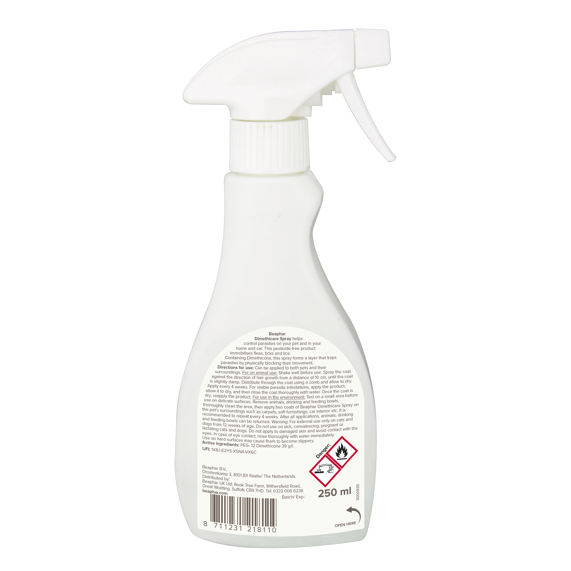 Beaphar Dimethicare Flea & Tick Spray for Pets, Home and Car, 250ml