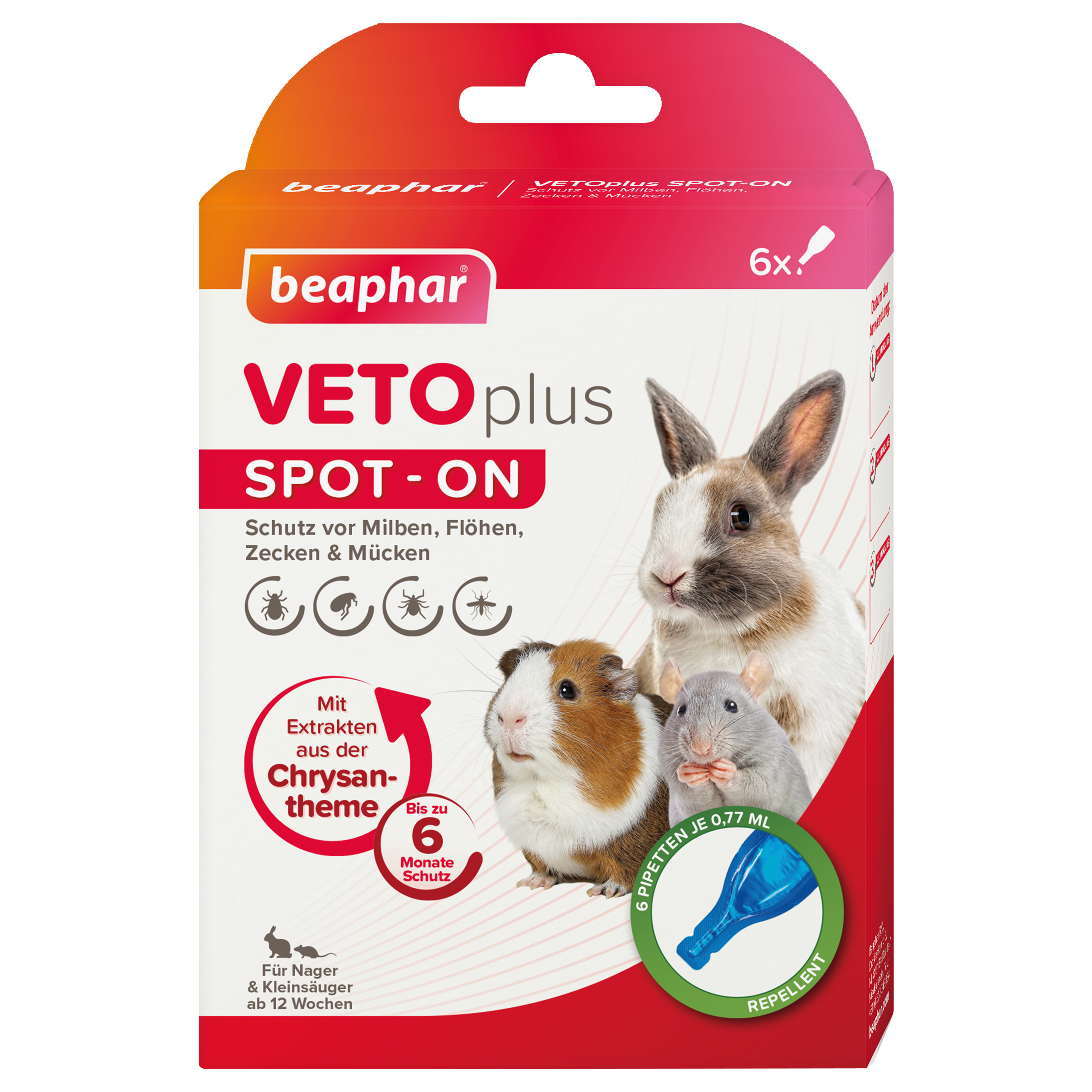 VETOplus Spot-On für Nager & Kleinsäuger, 6x0,77ml