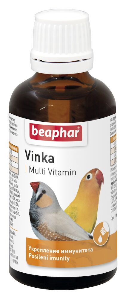 Vitamínové kapky Vinka pro exotické ptactvo