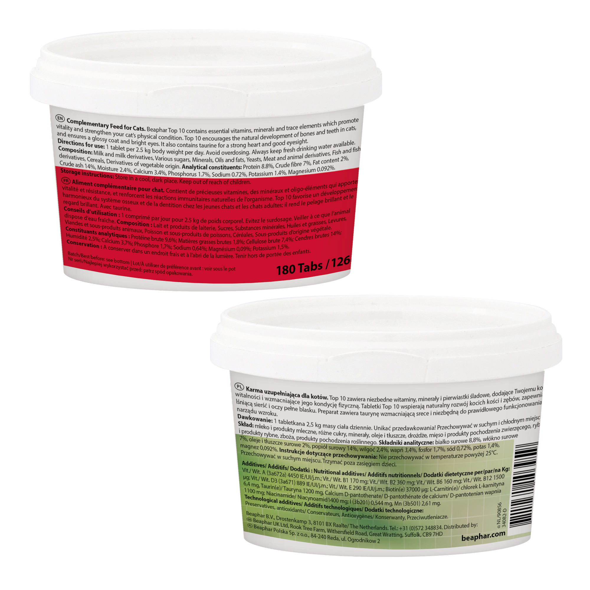 Beaphar Top 10 Multi-Vitamin Tablets for Cats 180 Tablet Pack
