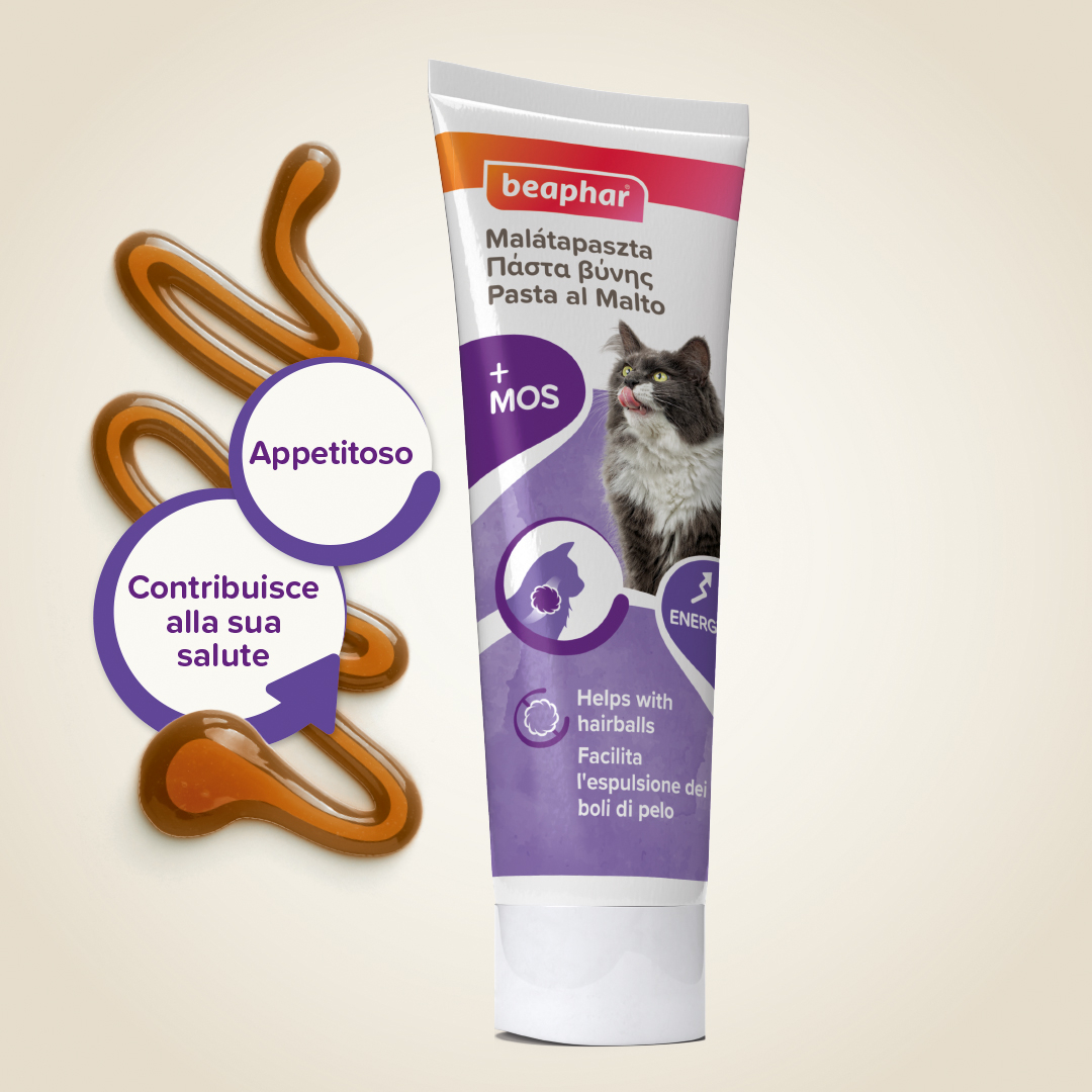 2in1 szőrlabda elleni malátás paszta macskáknak