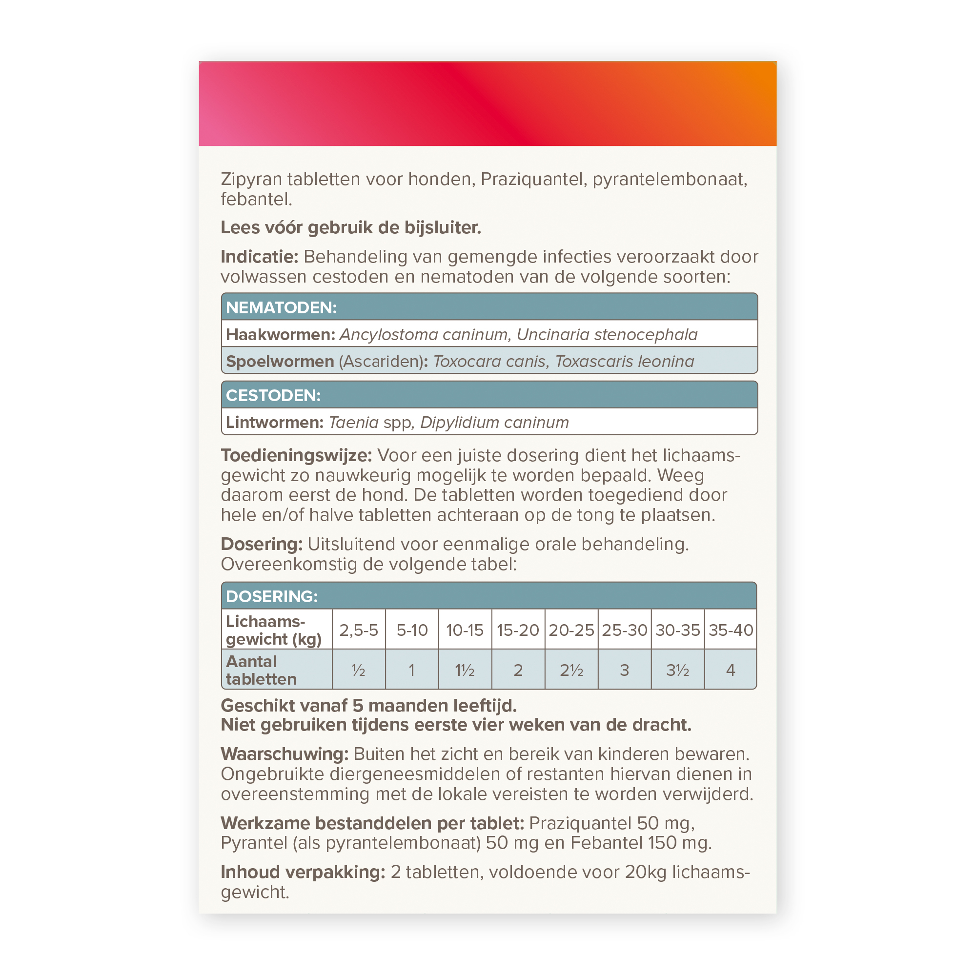 Beaphar Wormtabletten All-in-One hond 2,5-20kg 2 tabletten