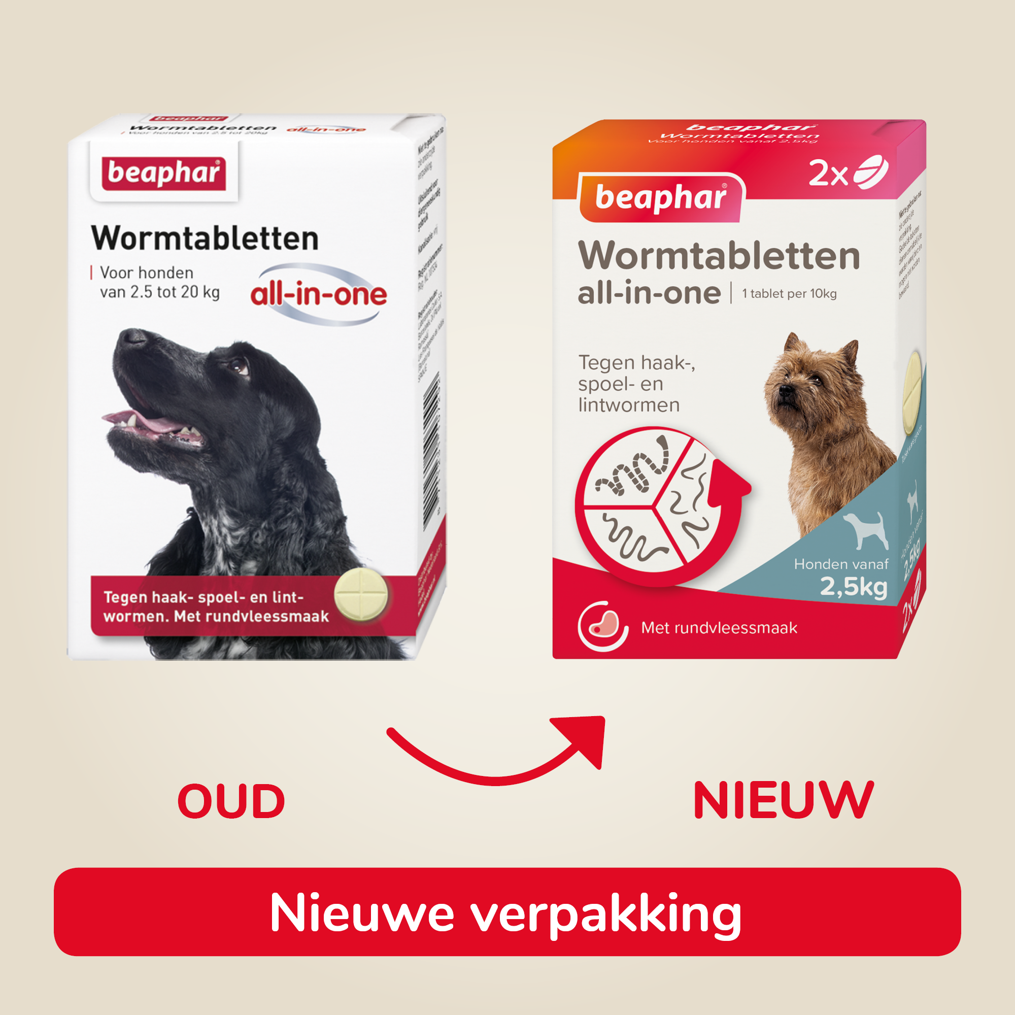 Beaphar Wormtabletten All-in-One hond 2,5-20kg 2 tabletten