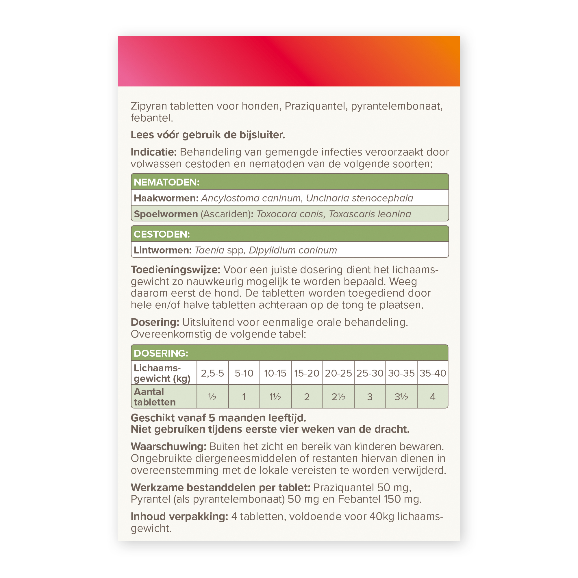 Beaphar Wormtabletten All-in-One hond 2,5-40kg 4 tabletten