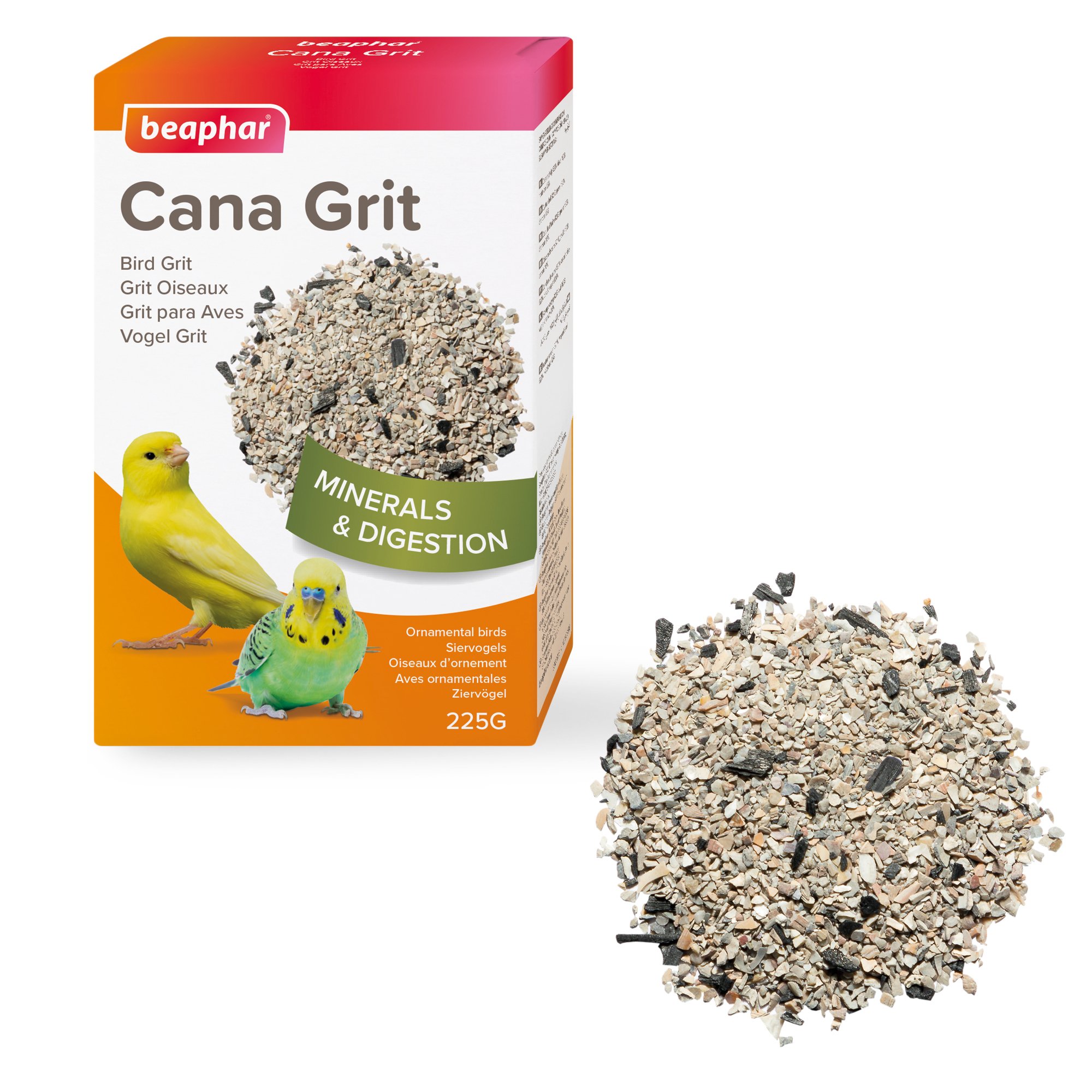 Beaphar Cana Grit Shell, Charcoal & Gravel for Birds, 225g