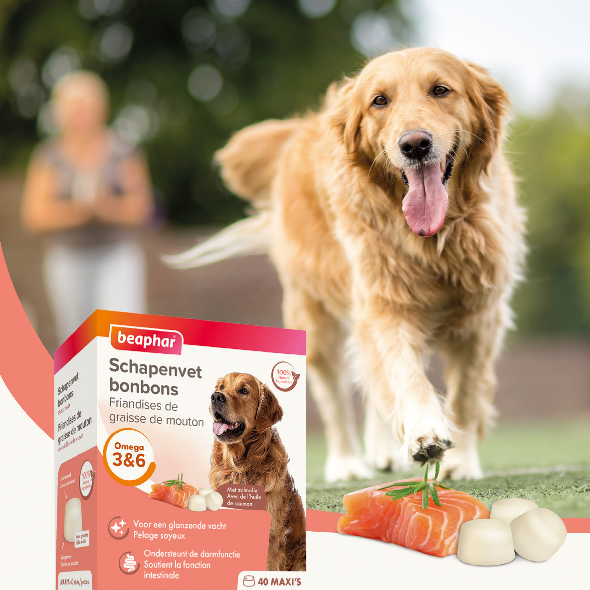 Beaphar Schapenvet Bonbons Zalm Maxi 245g