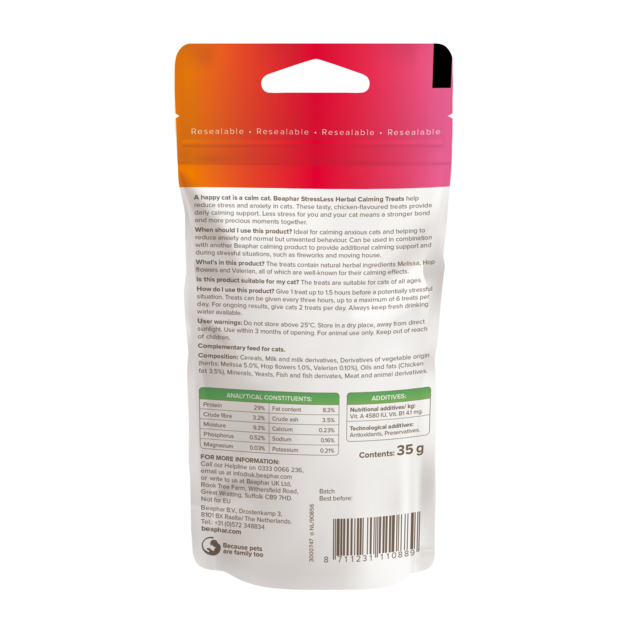 Beaphar StressLess Herbal Calming Cat Treats, 35g