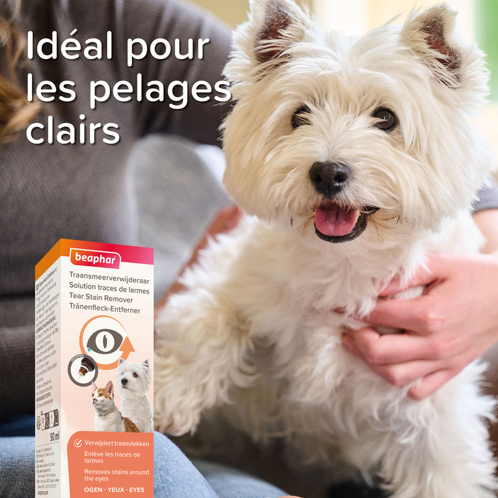 Solution contre les traces de larmes pour chien et chat - 50 ml