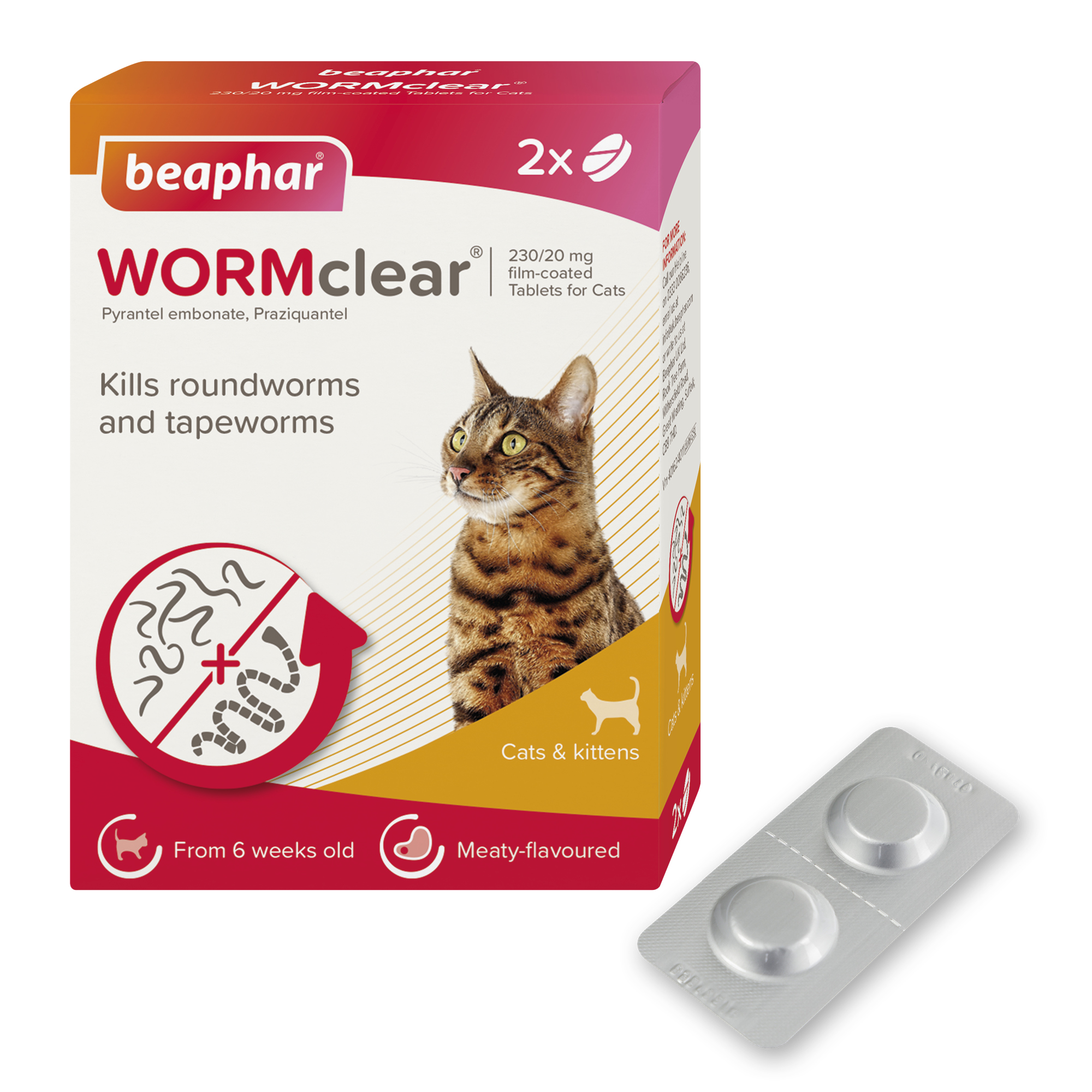 Beaphar WORMclear® Tablets for Cats - 2 Tablets
