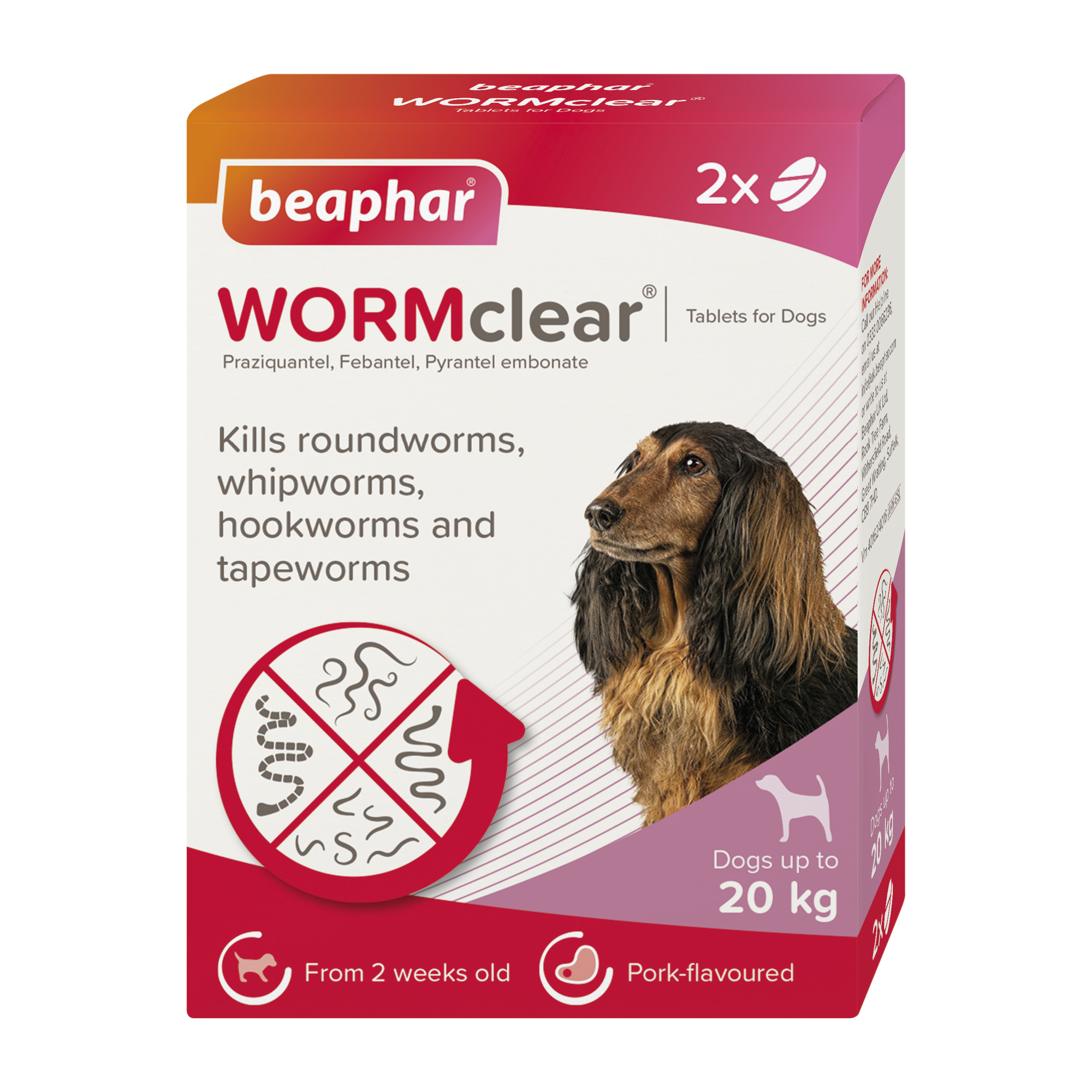 Beaphar WORMclear® Worming Tablets for Dogs (up to 20kg) – 2 Tablets