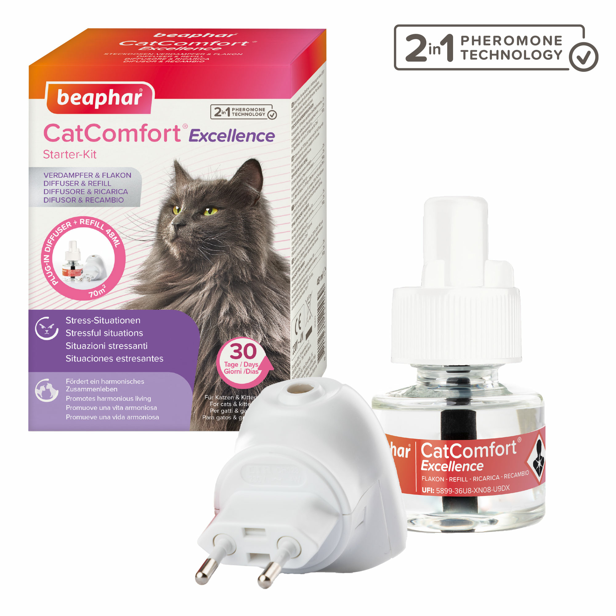 CatComfort® Excellence nyugtató hatású feromonos párologtató készlet