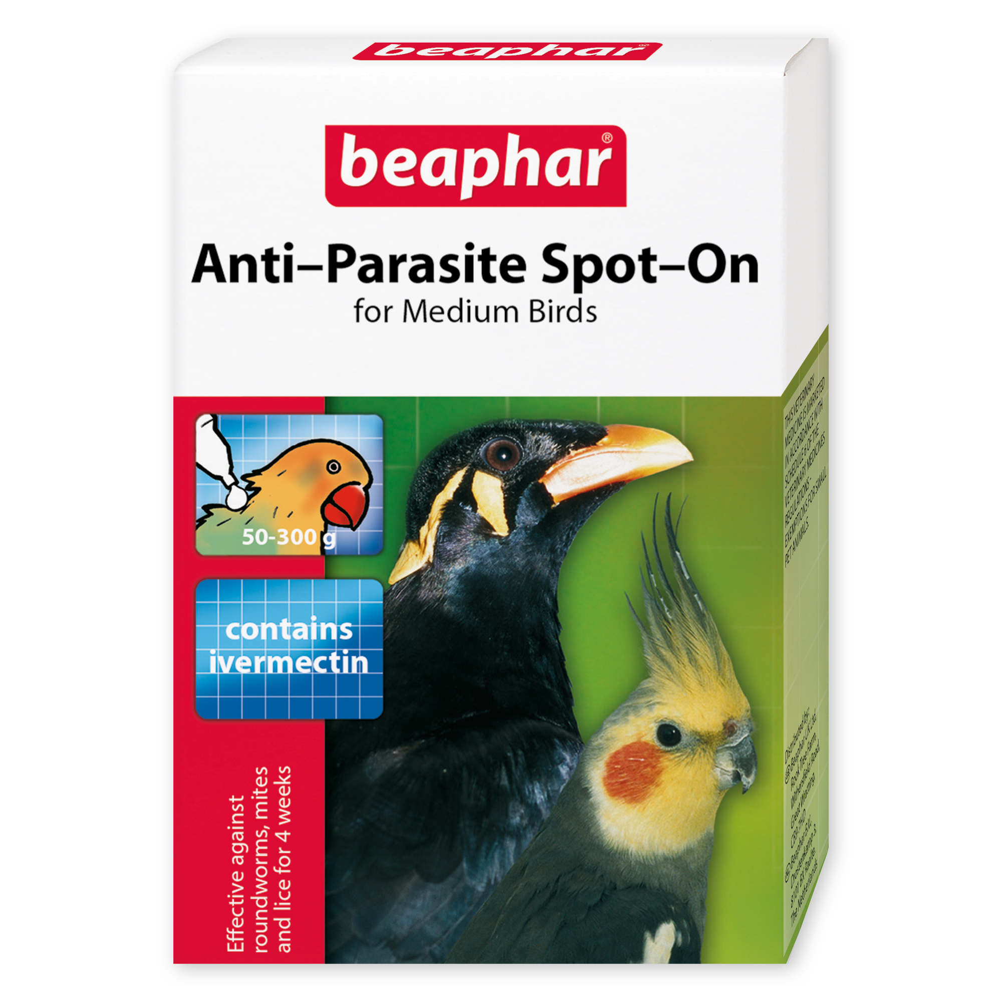 Beaphar Anti-Parasite Spot-On for Medium Birds 50-300g, 2 pipettes
