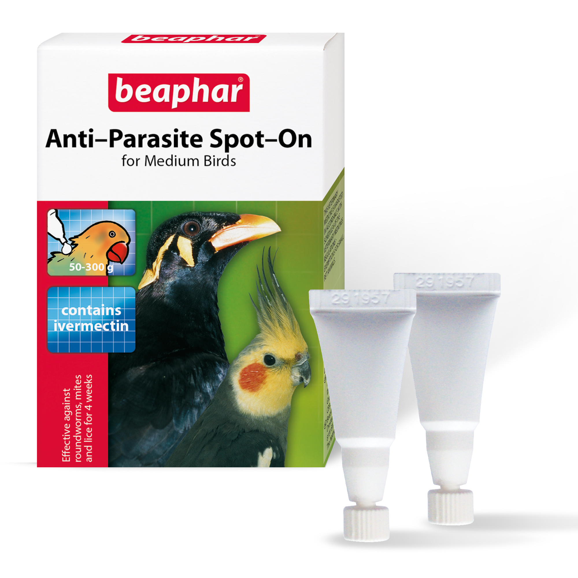 Beaphar Anti-Parasite Spot-On for Medium Birds 50-300g, 2 pipettes
