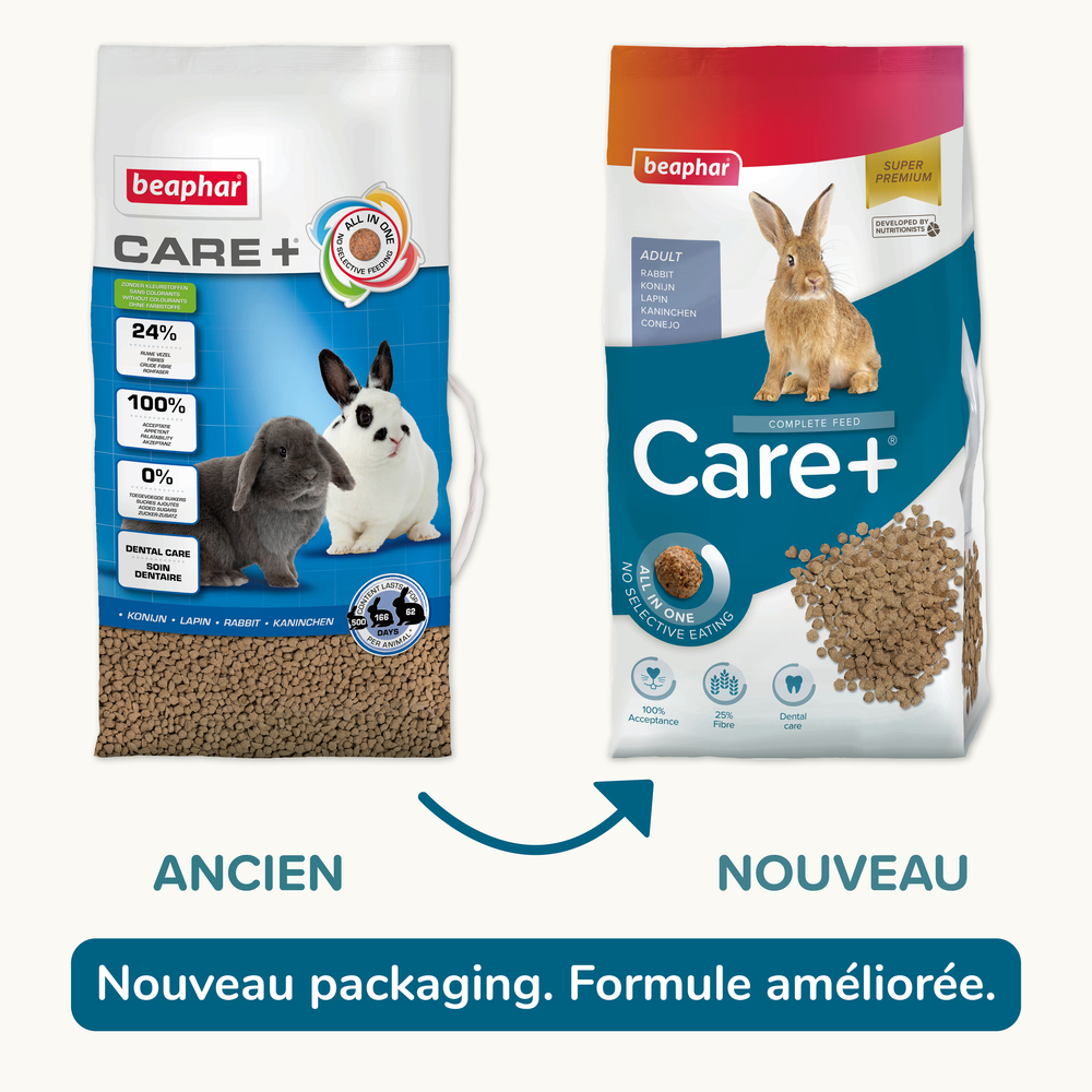 Care +, Alimentation extrudée super premium, Lapin