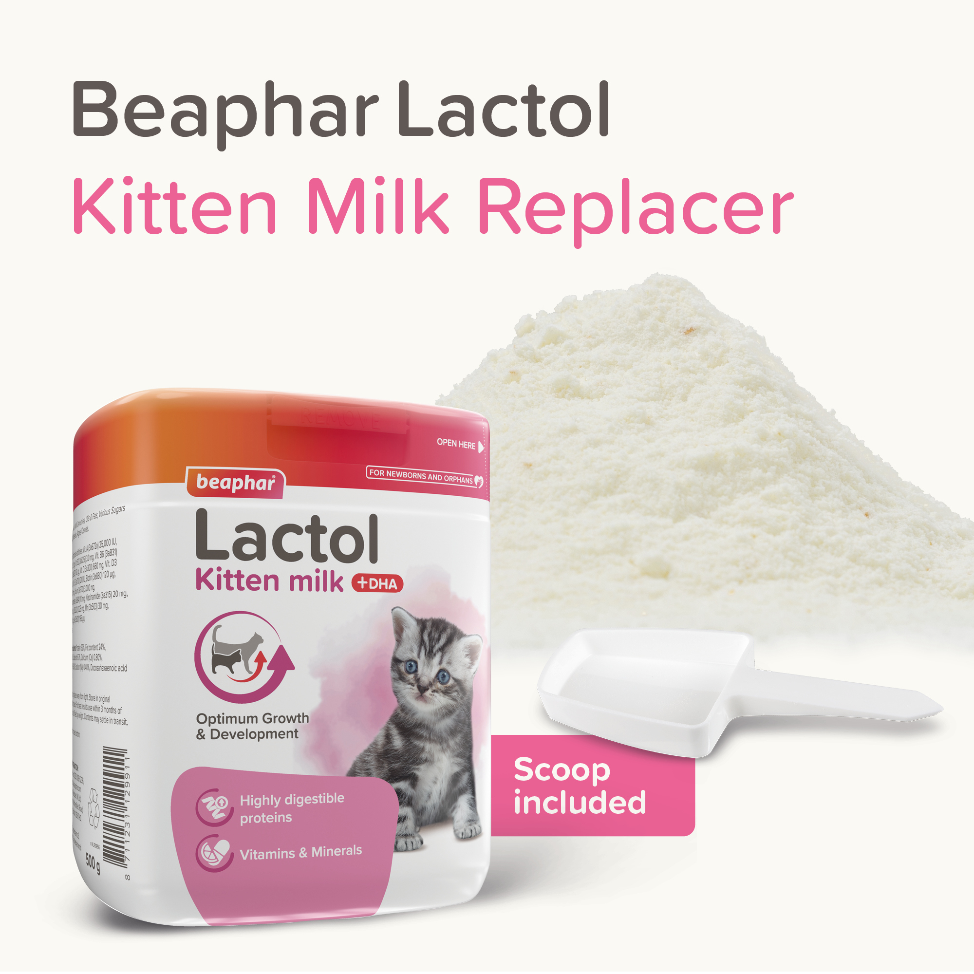 Beaphar Lactol Milk Replacer for Kittens – 500g
