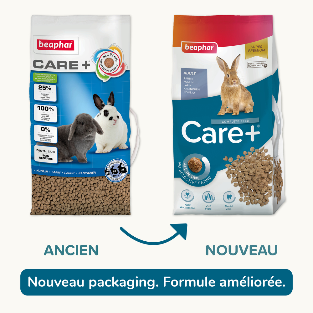 Care +, Alimentation extrudée super premium, Lapin - 5 kg