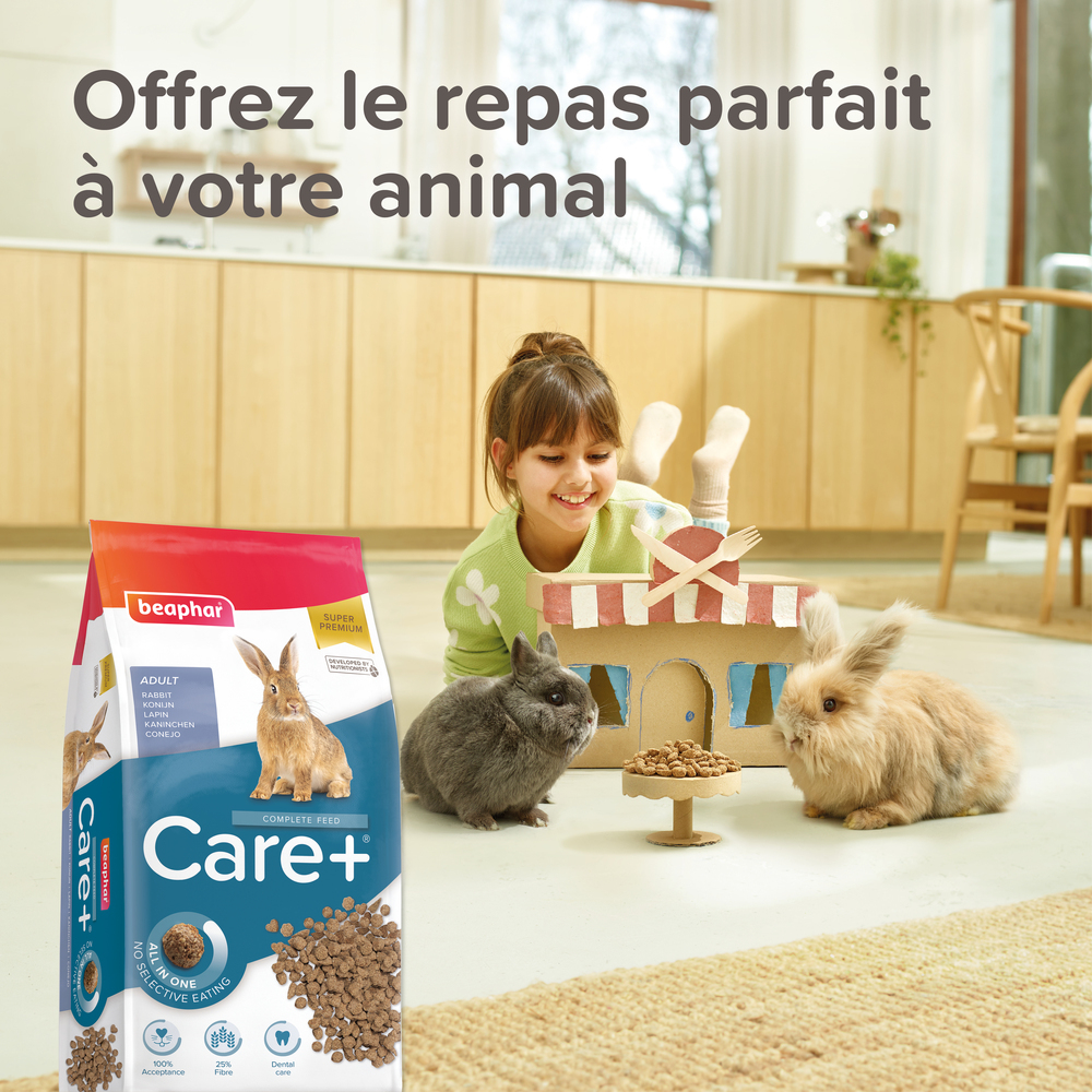 Care +, Alimentation extrudée super premium, Lapin - 5 kg