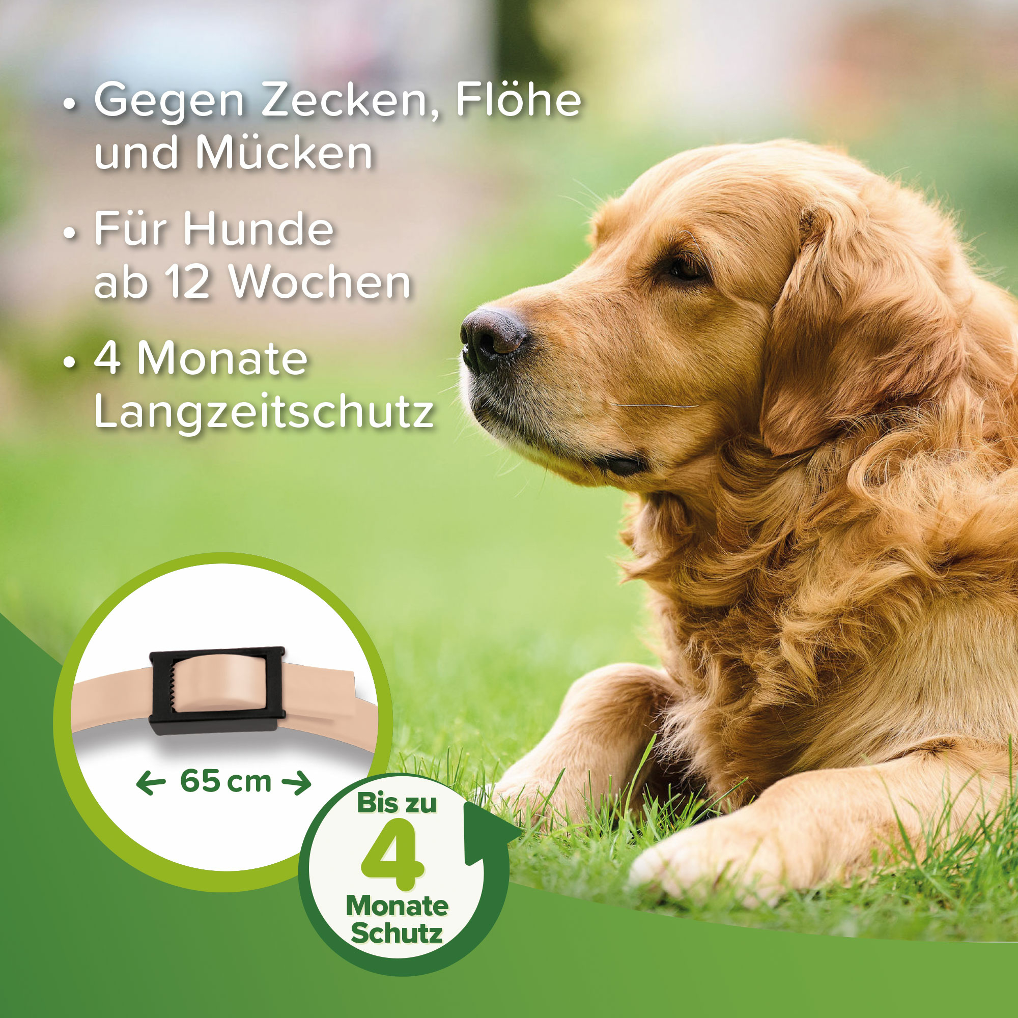 Beaphar Zecken- und Flohschutz Halsband beige, 65cm