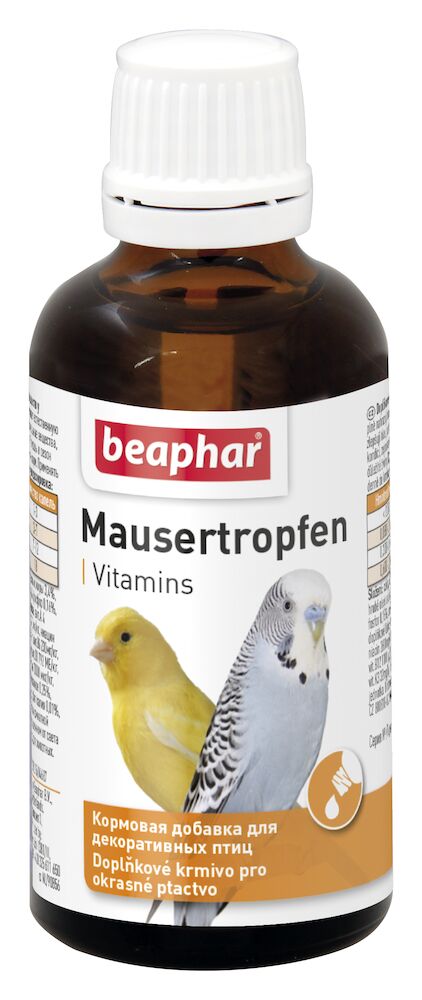Vitamínové kapky Mausertropfen pro exotické ptactvo