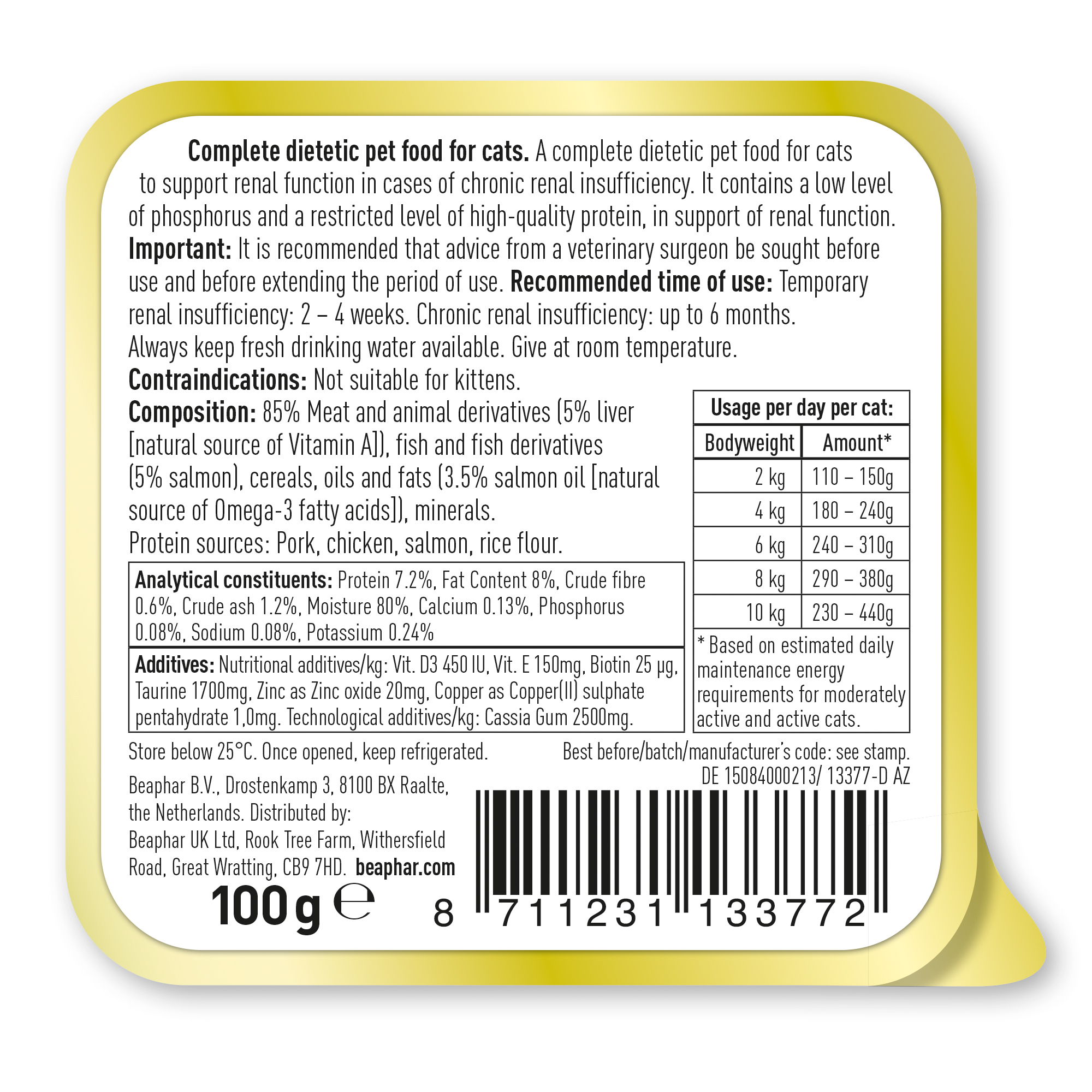 Beaphar Kidney Diet Food for Cats – Salmon