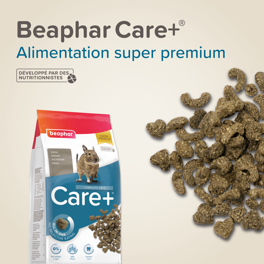 Care+®, Alimentation extrudée super premium pour Octodon - 750g