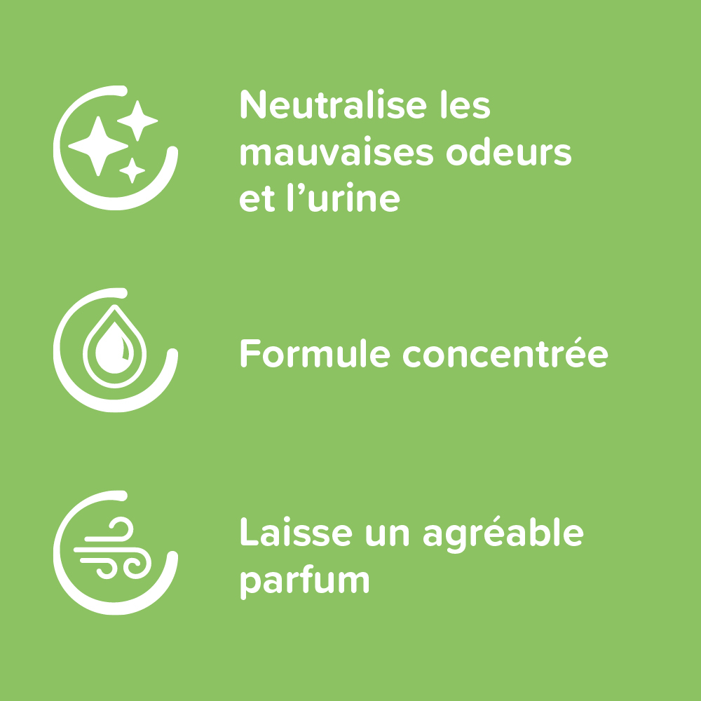 Absorbeur d’odeurs, granulés pour litière, Parfum vanille et melon